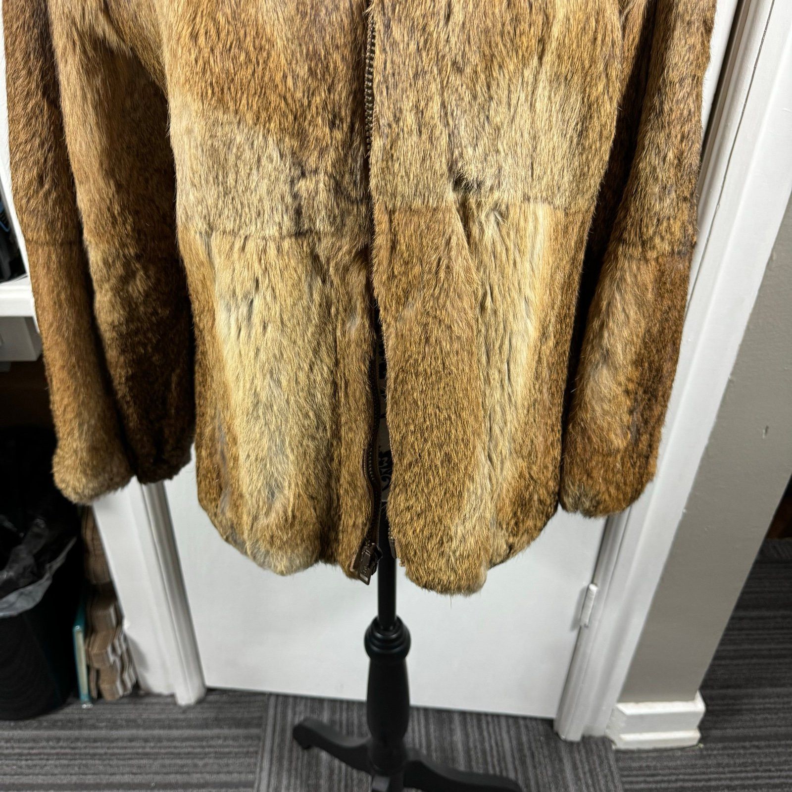 Jacques Saint Laurent Jacques Saint Laurent Women's Brown/Tan Fur Hooded Full Zip Size L / US 10 / IT 46 - 3 Thumbnail