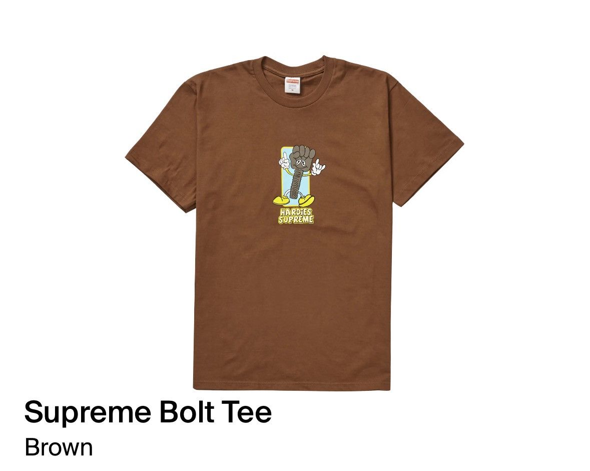 Supreme/Hardies Bolt Tee in Brown - Size: XXLarge