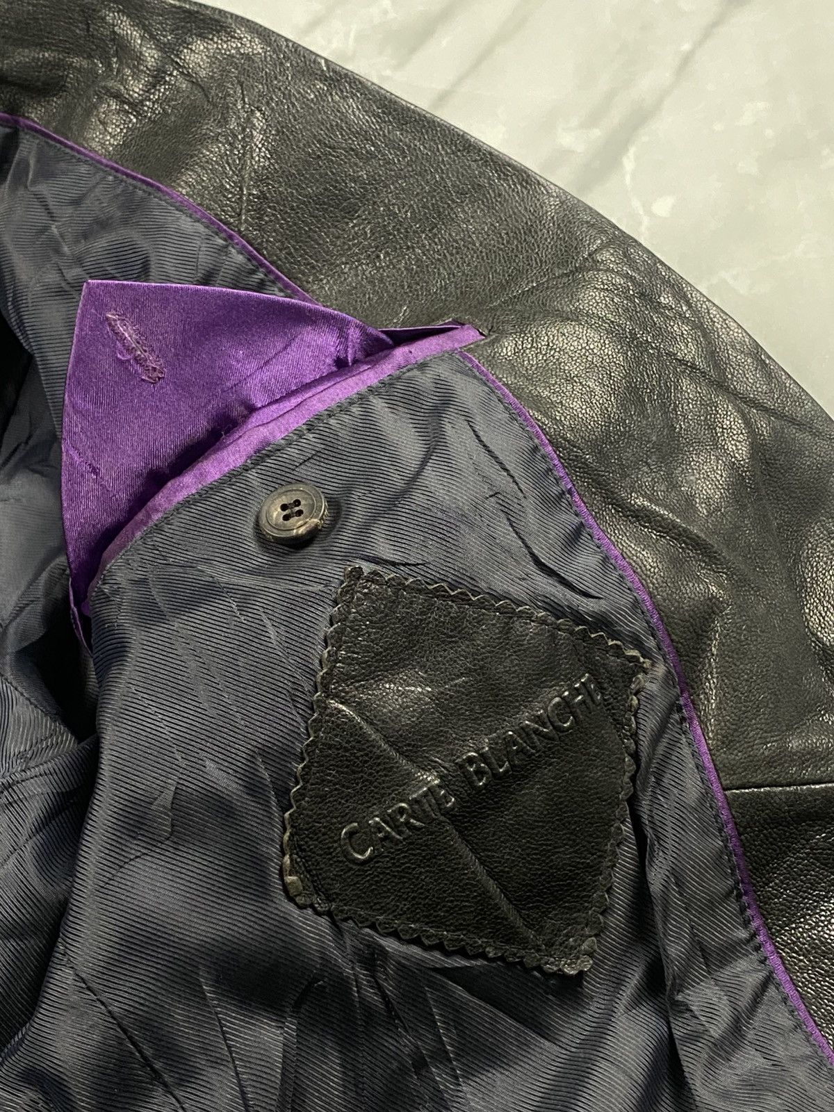Japanese Brand Vintage Japanese Carte Blanche Punk Leather Blazer Jacket Size US M / EU 48-50 / 2 - 8 Thumbnail