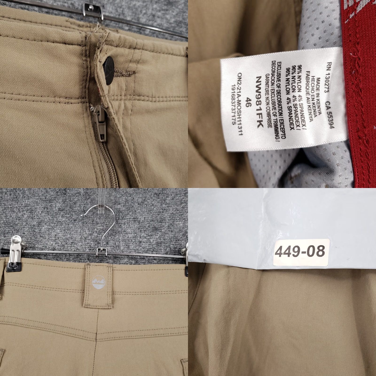 Wrangler Wrangler Shorts Mens 46 Khaki Cargo Zip Pocket Nylon Stretch Hiking Tech Cargo Pocket Outdoor Mens Size US 30 / EU 46 - 8 Thumbnail