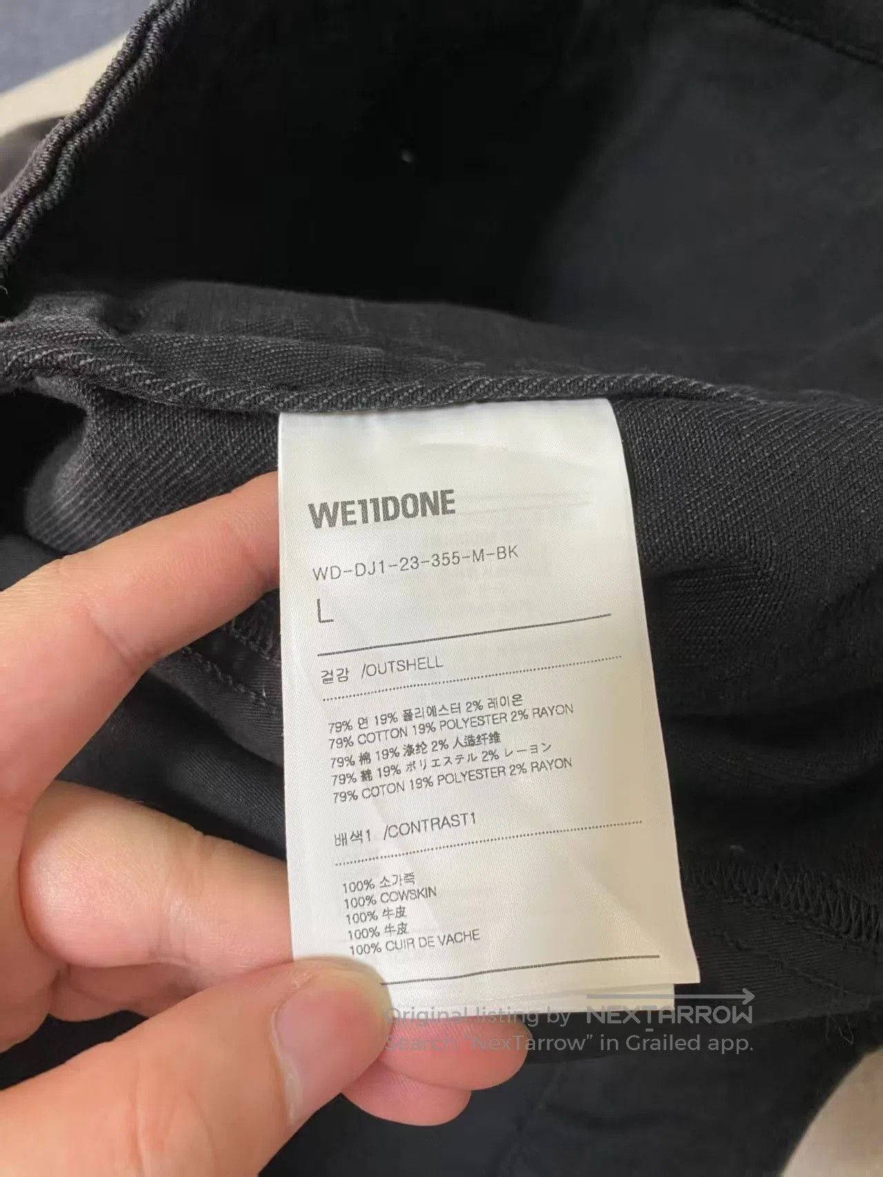WE11DONE we11done Black Back Print Denim Jacket. Size US L / EU 52-54 / 3 - 4 Thumbnail