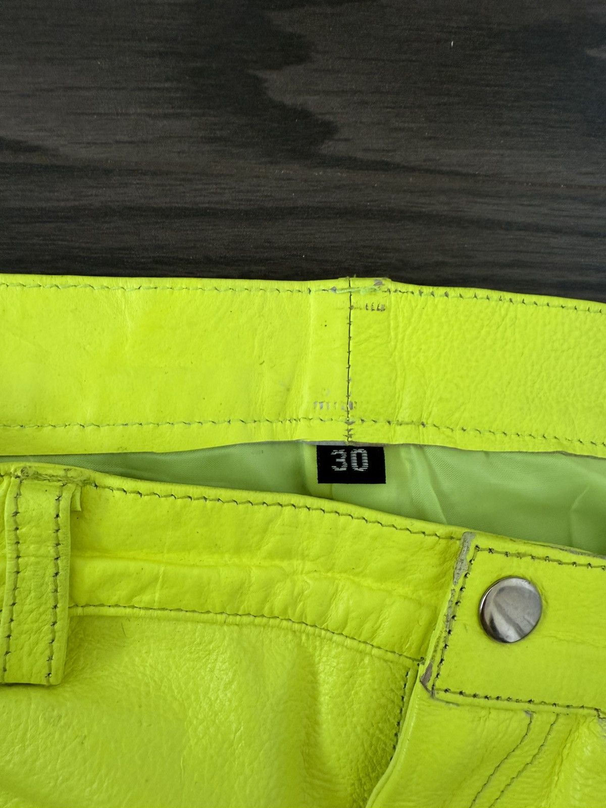 Ev Bravado × Vlone × Who Decides War Ev Bravado LEATHER BONDAGE NEON GREEN Size US 30 / EU 46 - 7 Thumbnail