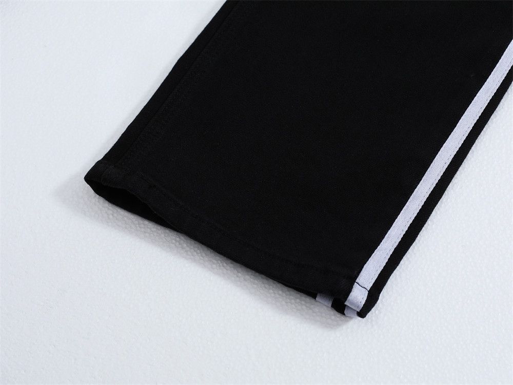 Japanese Brand Street trend color block casual side stripe straight jeans Size US 32 / EU 48 - 6 Thumbnail
