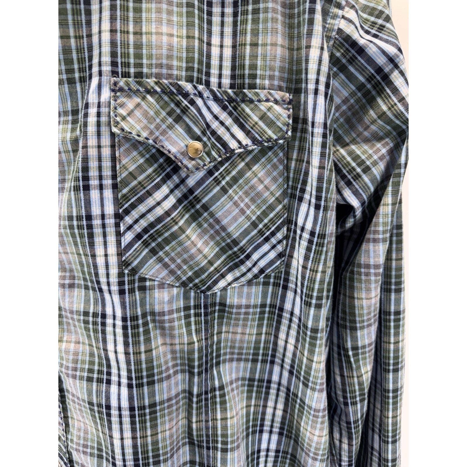 Wrangler Wrangler Western Shirt Men's Size 2XT Pearl Snap Plaid Size US XXL / EU 58 / 5 - 2 Thumbnail
