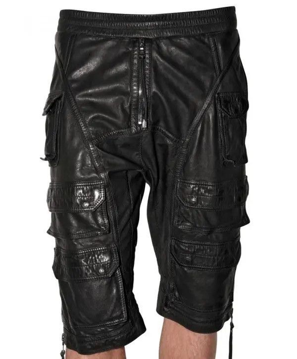 Neil Barrett SS11 leather cargo shorts Size US 30 / EU 46 - 1 Thumbnail