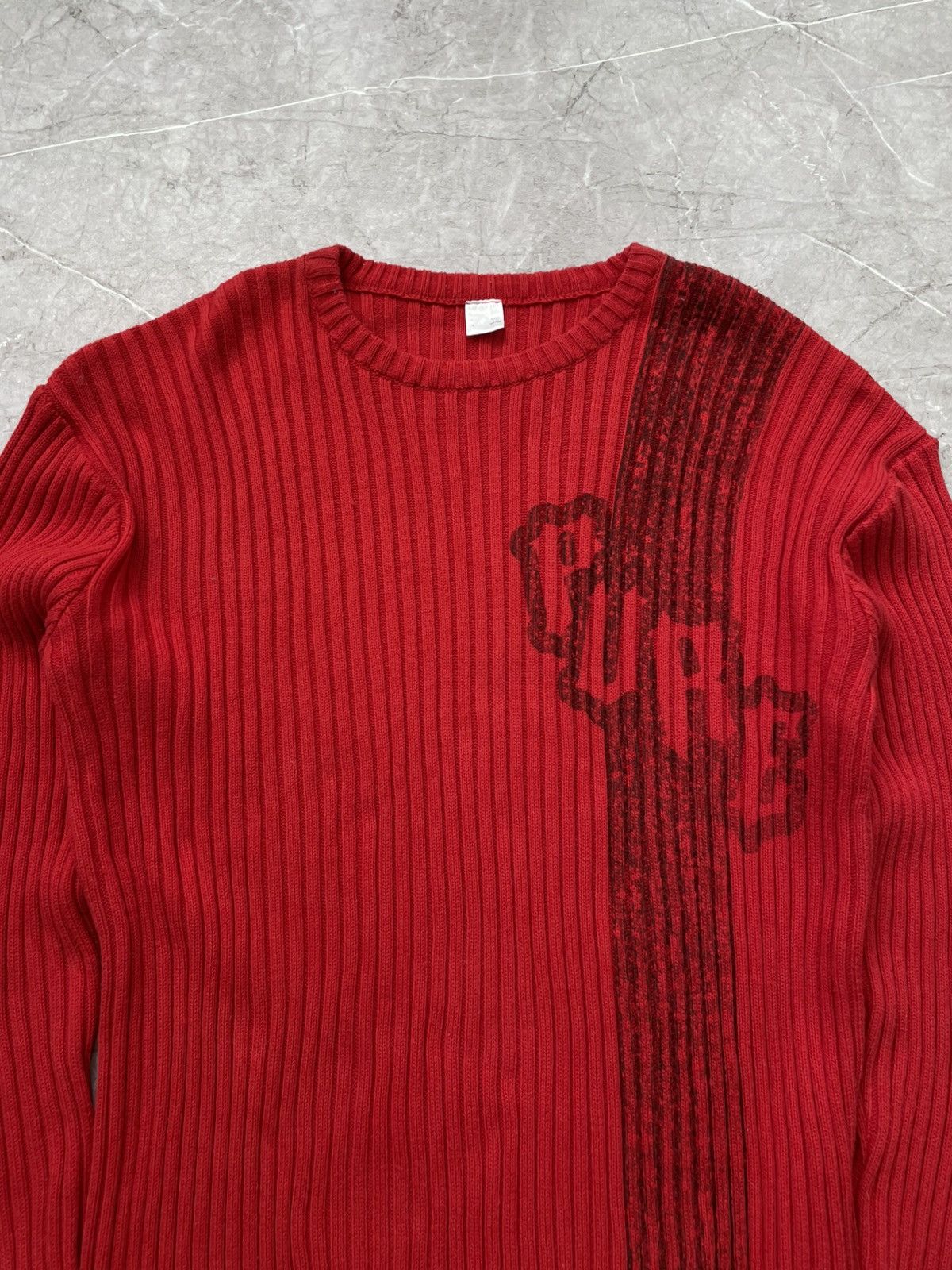 Japanese Brand × Vintage VINTAGE JAPANESE STRIPPED PRINT Y2K AVANT GARDE SWEATER HYPE Size US L / EU 52-54 / 3 - 4 Thumbnail