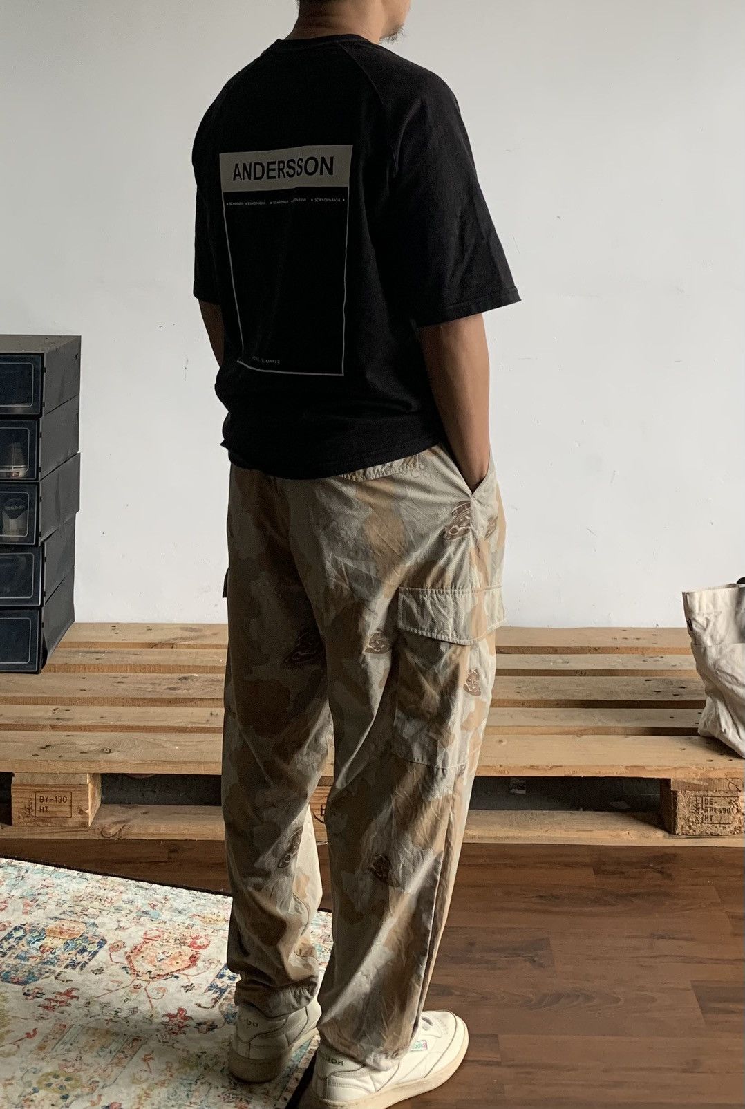 image of Gu x Undercover Beige Cargo Camouflage, Men's (Size 32)