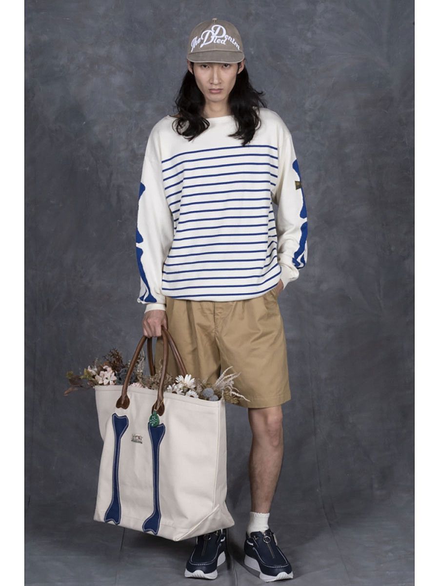 Kapital KAPITAL Panel Border Boat Neck knit Sweater BONE Sleeve L Size US L / EU 52-54 / 3 - 12 Thumbnail