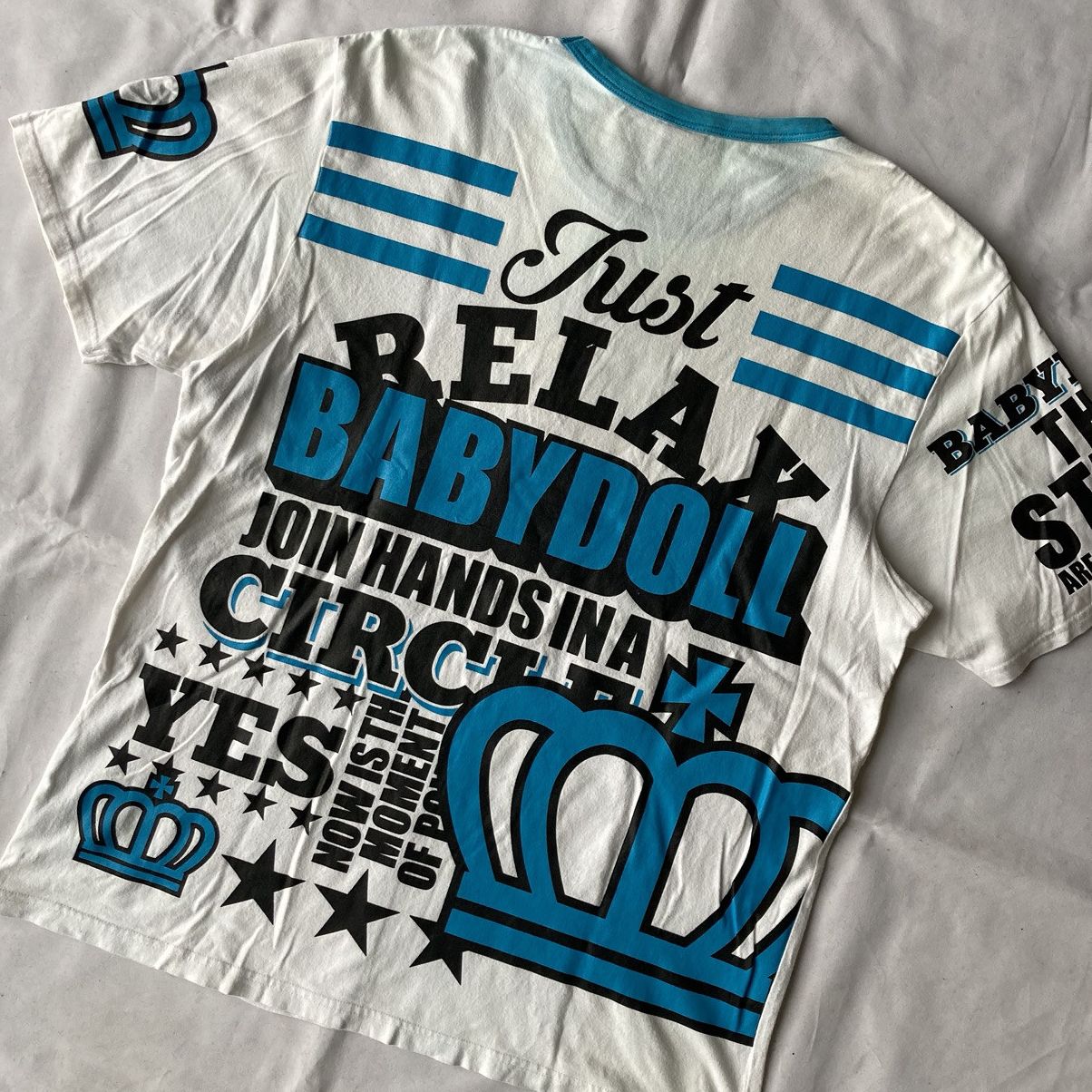 Japanese Brand × Vintage Japanese Y2K Babydoll Bold Graphic Full Print Tees Size US XL / EU 56 / 4 - 12 Thumbnail