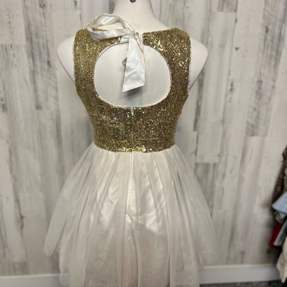 Other Gold Sequin Open-Back Party Dress B. Smart Size 5/6 Homecomi Size S / US 4 / IT 40 - 5 Thumbnail