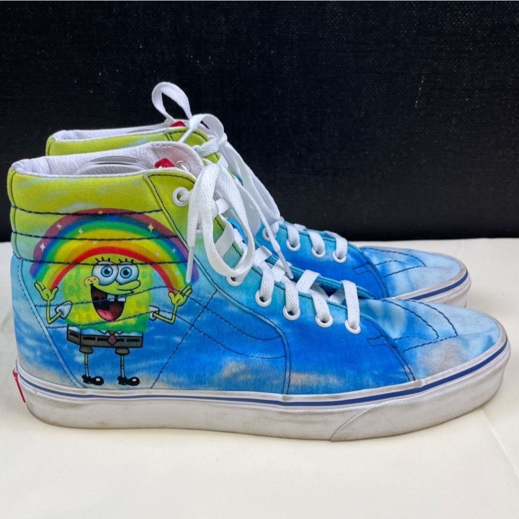 Vans Vans Unisex Blue SpongeBob x Sk8-Hi Shoes/Sneakers M9.5/W11 Size US 11 / IT 41 - 4 Thumbnail