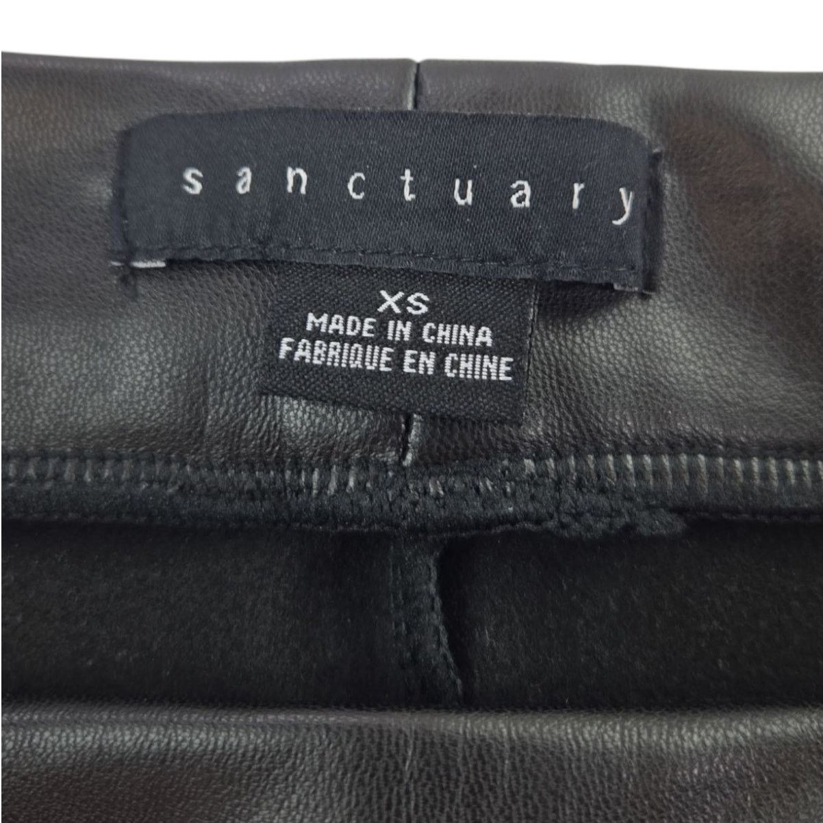 Sanctuary Sanctuary | Black, Straight Leg, Faux Leather Pants |Size XS Size 26" / US 2 / IT 38 - 2 Thumbnail