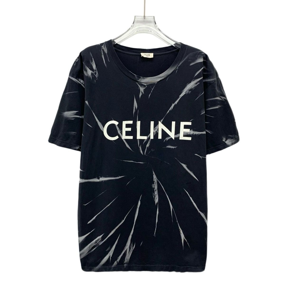 Celine Celine Black Logo Printed Short Sleeve T-shirt K26WX Size US L / EU 52-54 / 3 - 1 Thumbnail