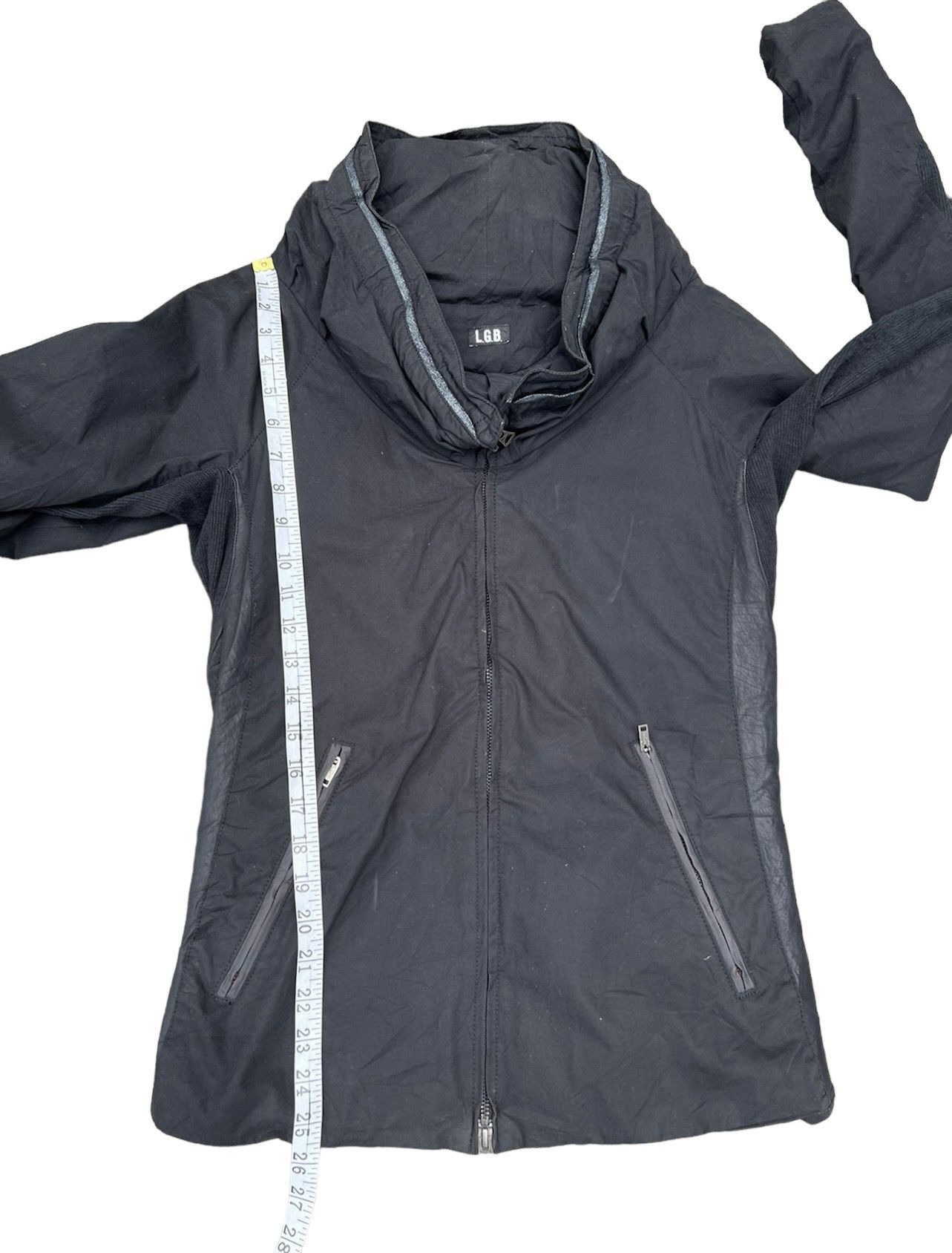 If Six Was Nine L.G.B. Distressed Hybrid Leather Hoodie Black Jacket Size US S / EU 44-46 / 1 - 6 Thumbnail