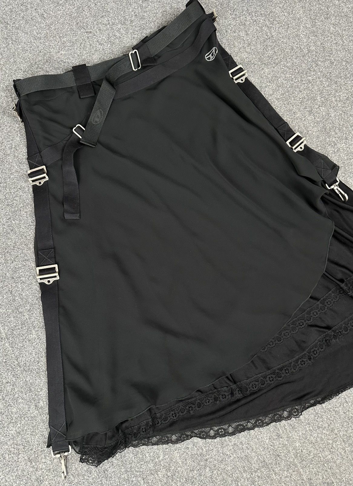 Diesel Diesel - Bondage Belted Two Layer Polyester Midi Skirt Size 34" / US 12 / IT 48 - 3 Thumbnail