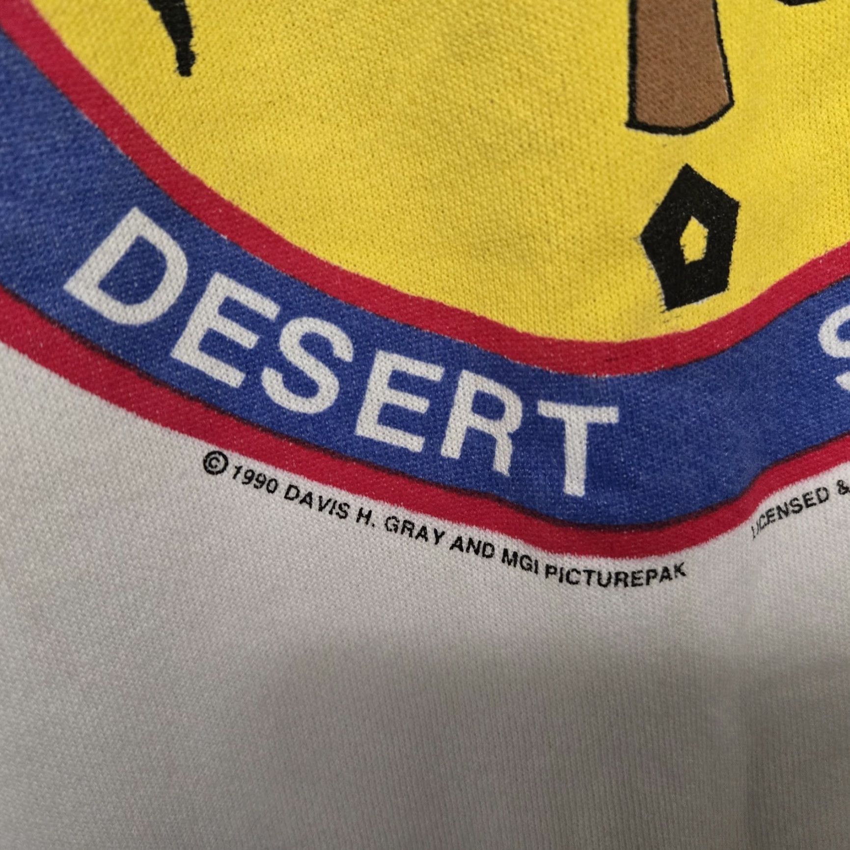 Hanes VTG 1991 Desert Storm Crewneck Sweatshirt Mens L White Hanes USA 90s Military Graphic Print Pullover Size US L / EU 52-54 / 3 - 4 Thumbnail