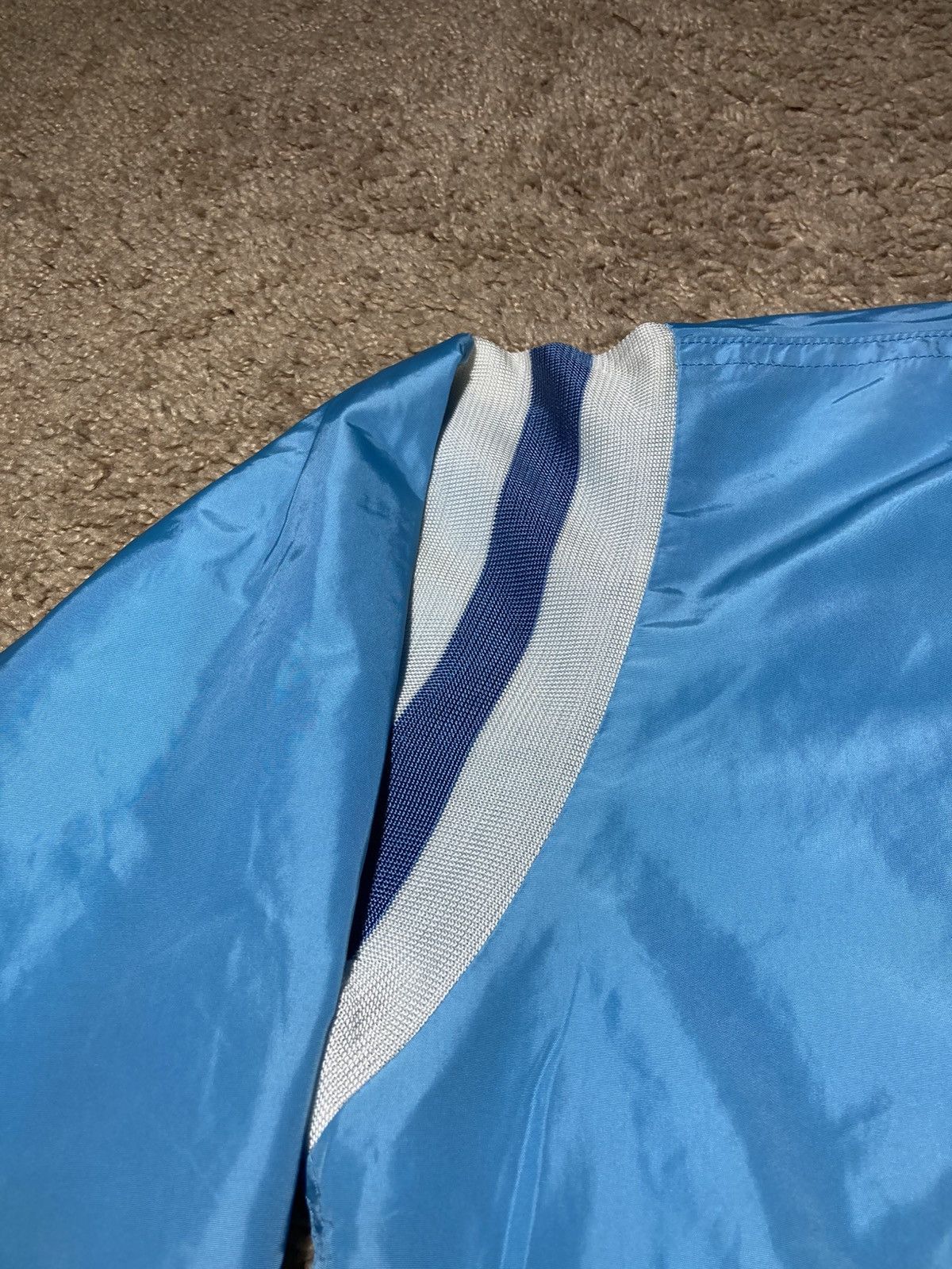 Bape 2000 Bape Nylon Varsity Jacket Baby Blue Stadium 90s OG Nigo Size US M / EU 48-50 / 2 - 5 Thumbnail