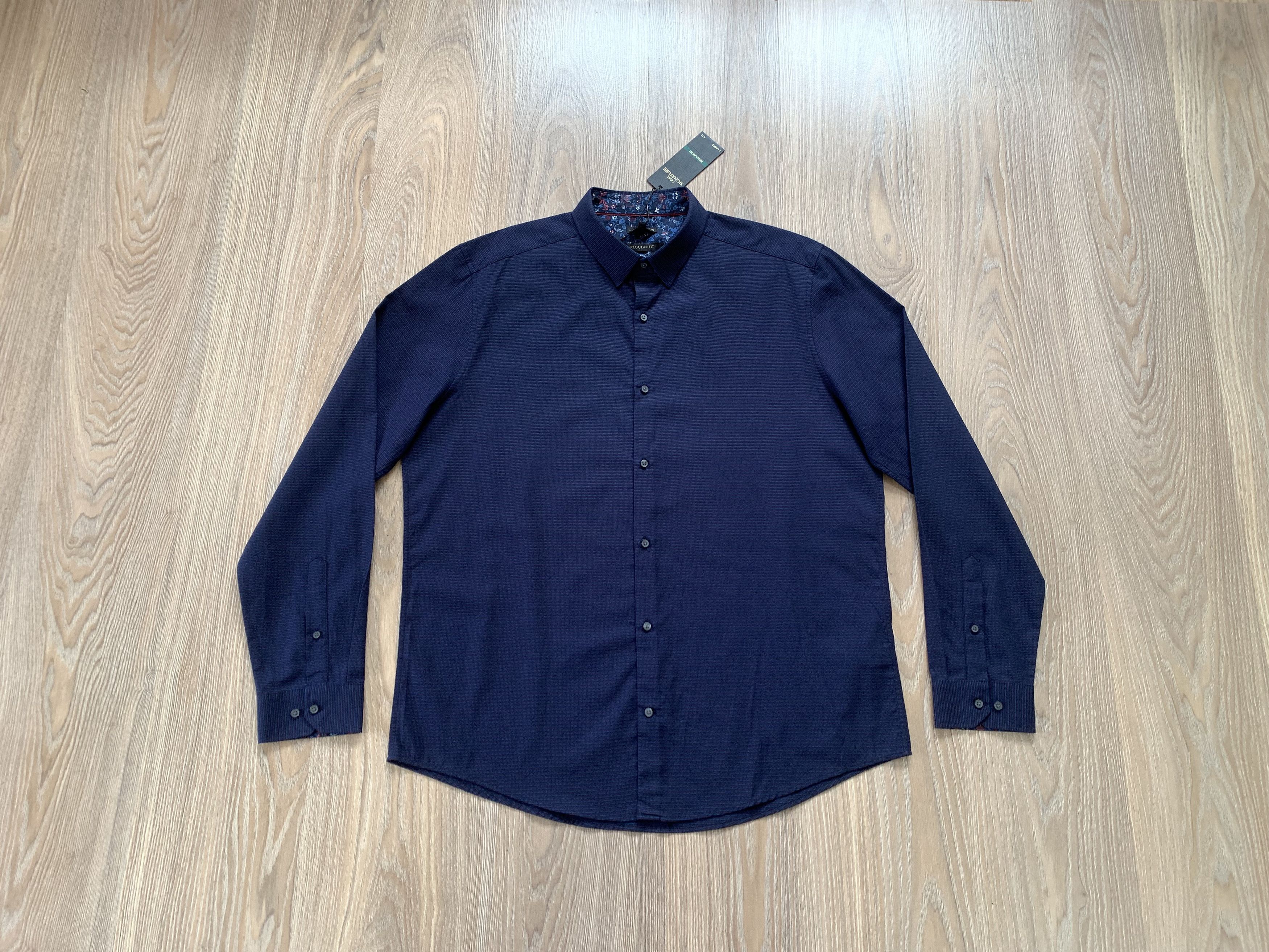 NEXT Next Signature Blue Cotton Long Sleeve Button Up Size US XL / EU 56 / 4 - 1 Thumbnail