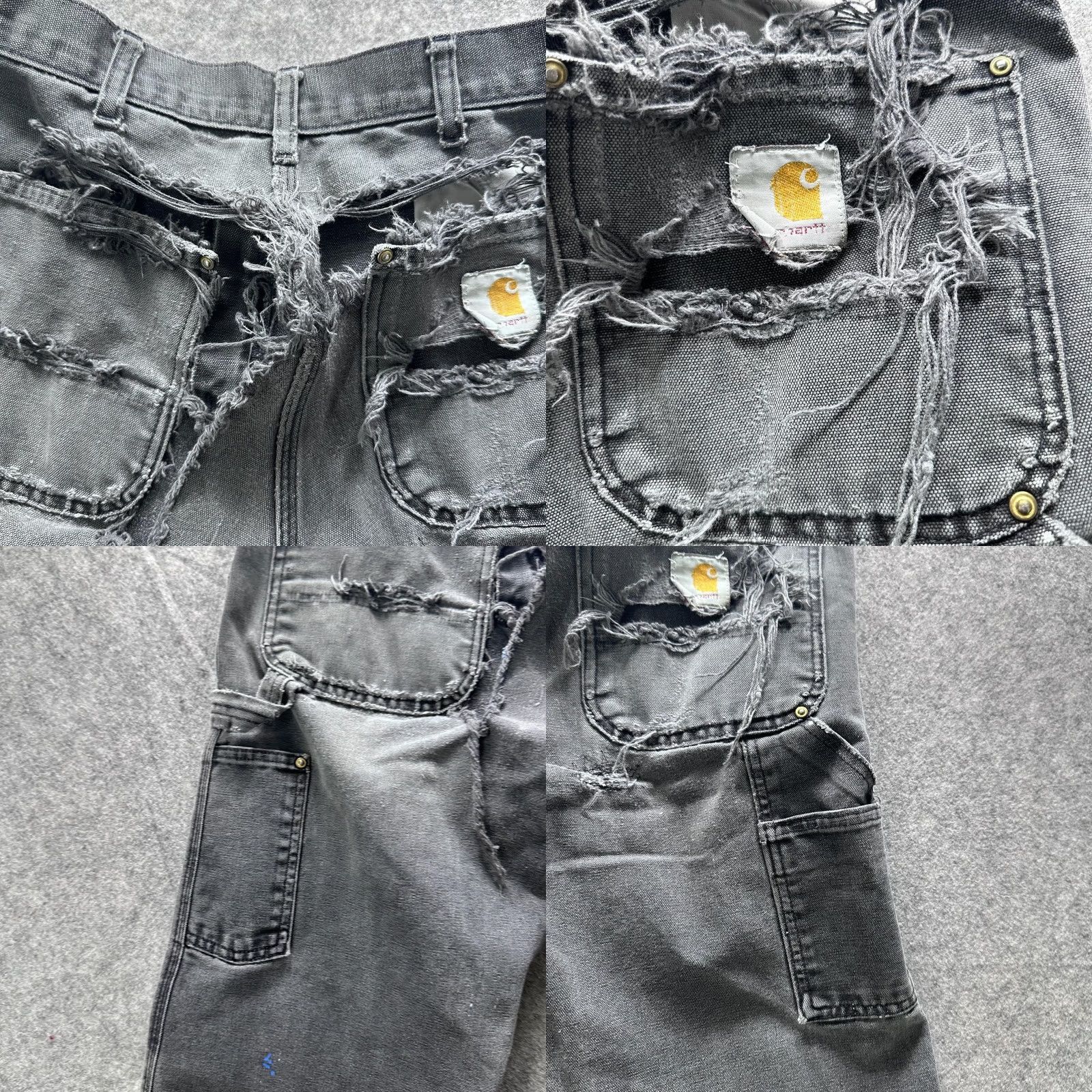Carhartt VINTAGE Carhartt Pants Mens 33x30 Gray Denim Carpenter Relaxed Distressed Pants Men's Gray Denim Carpenter Workwear 90s Mens Size US 33 - 10 Thumbnail
