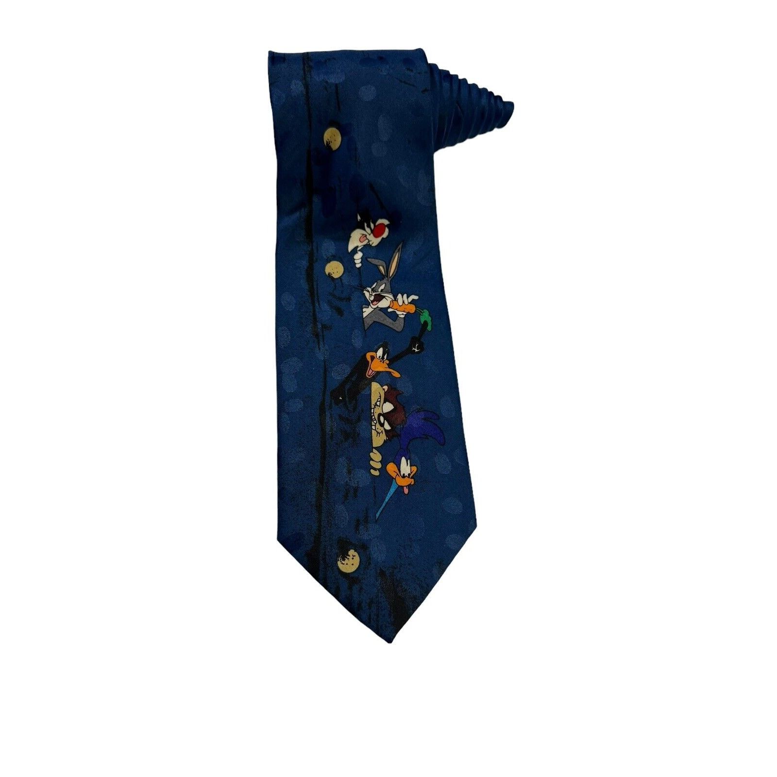Vintage Looney Tunes Mania Bugs Bunny Road Runner Daffy Necktie Size ONE SIZE - 1 Thumbnail