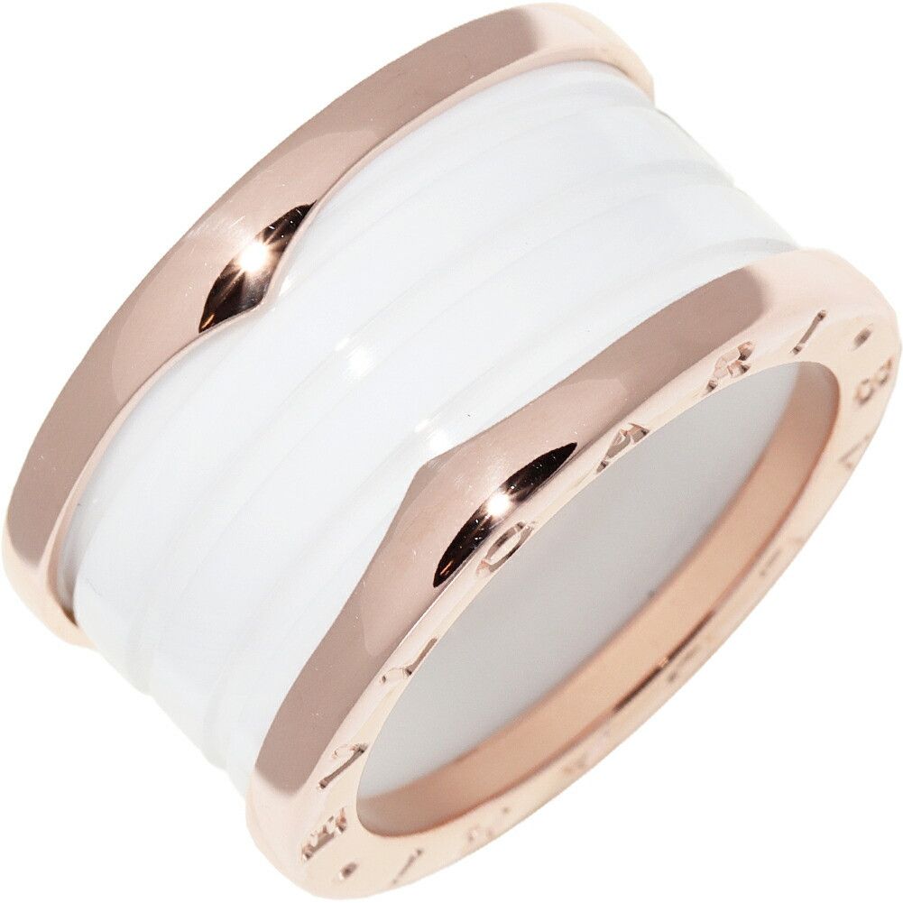 Bvlgari Bvlgari Bvlgari B.zero1 Au750 Pink Gold White Ceramic Ring Size 54 Precious Metal Ring DUTY FREE for USA Size ONE SIZE - 1 Thumbnail