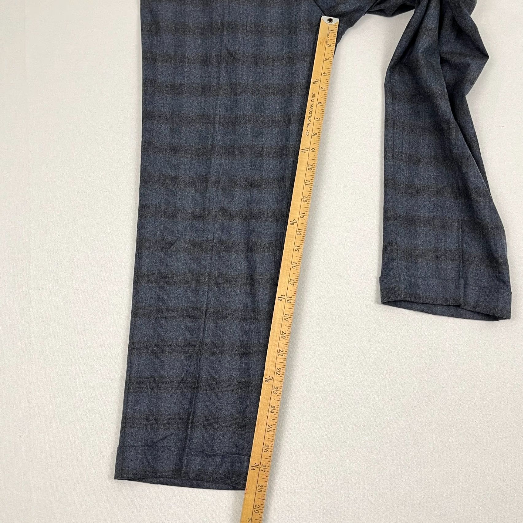 Vintage Barba Napoli Dress Pants Mens 38x28 Gray Blue Shadow Plaid Wool Old Money Preppy Dress Pants Mens 38x28 Gray Blue Shadow Plaid Wool Barba Size US 38 / EU 54 - 6 Thumbnail