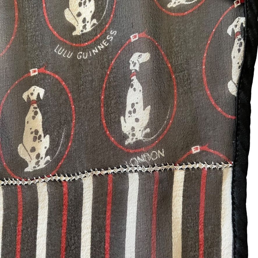 Other Lulu Guinness Dalmatian Dog Striped Silk Chiffon Scarf Size ONE SIZE - 3 Thumbnail