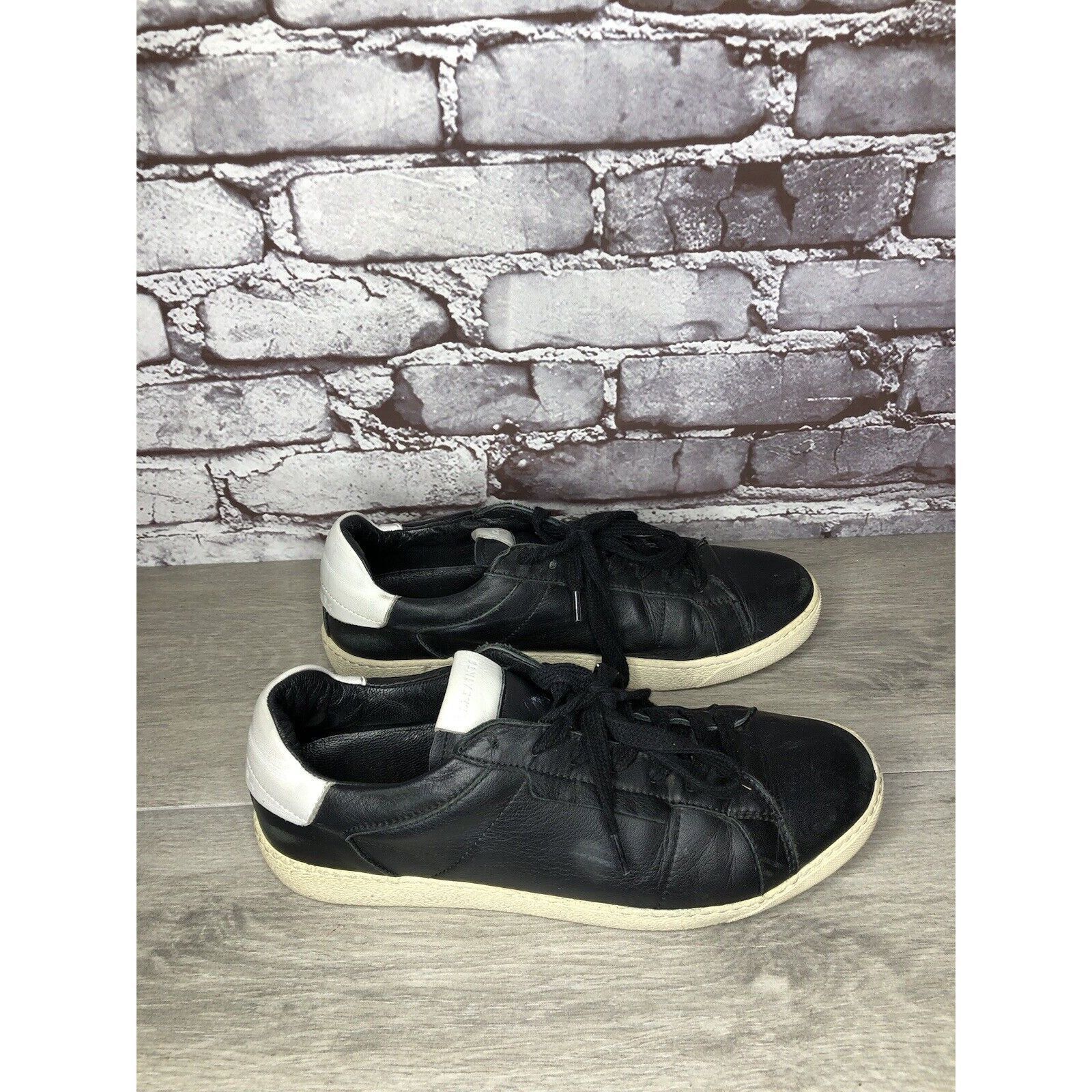 Allsaints AllSaints Sheer Black White Leather Low Casual Sneakers Wome Size US 9 / IT 39 - 11 Thumbnail