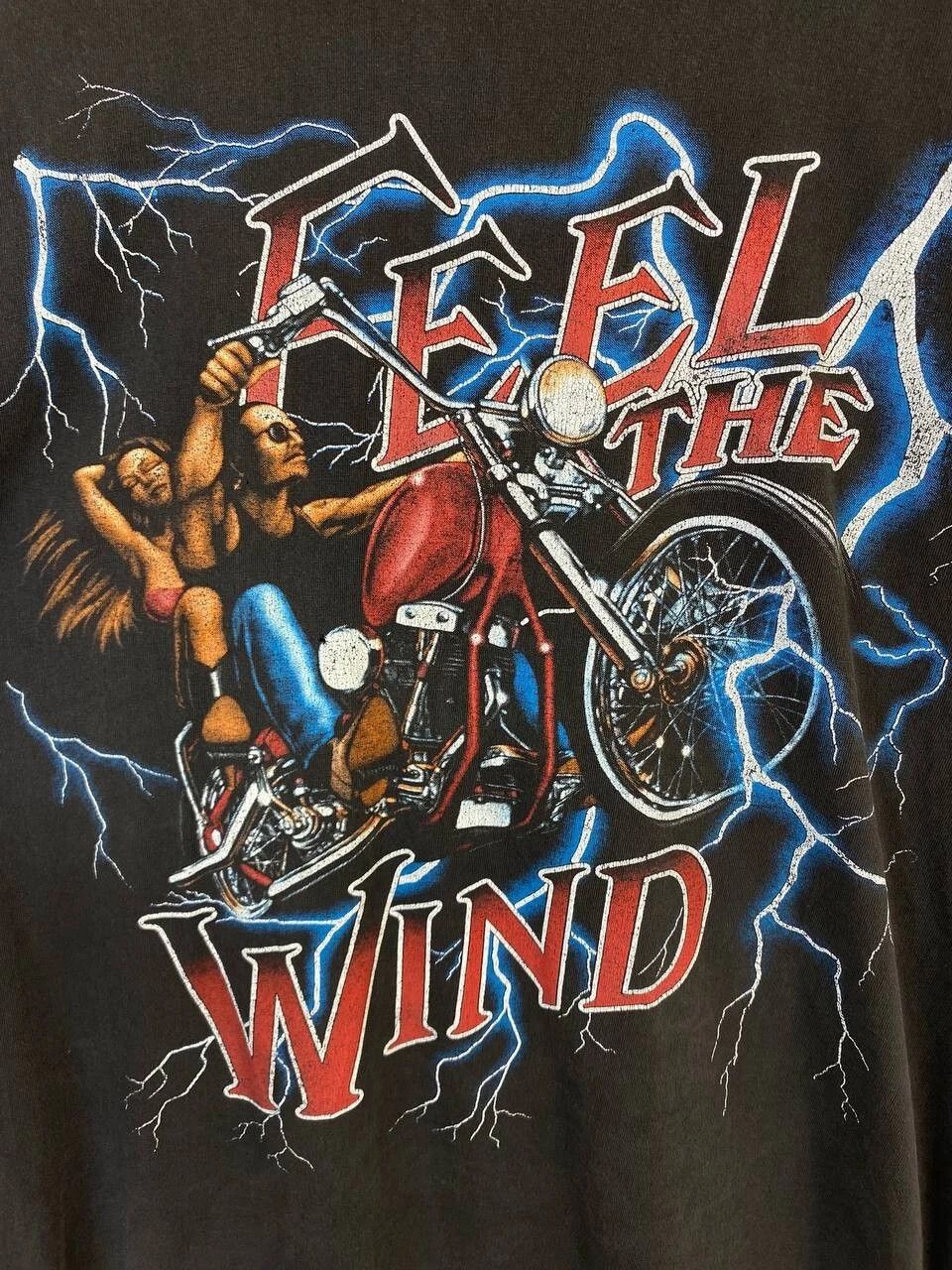 Other Vintage 90s American Thunder Feel The Wind Lightning Tee XL Size US XL / EU 56 / 4 - 5 Thumbnail