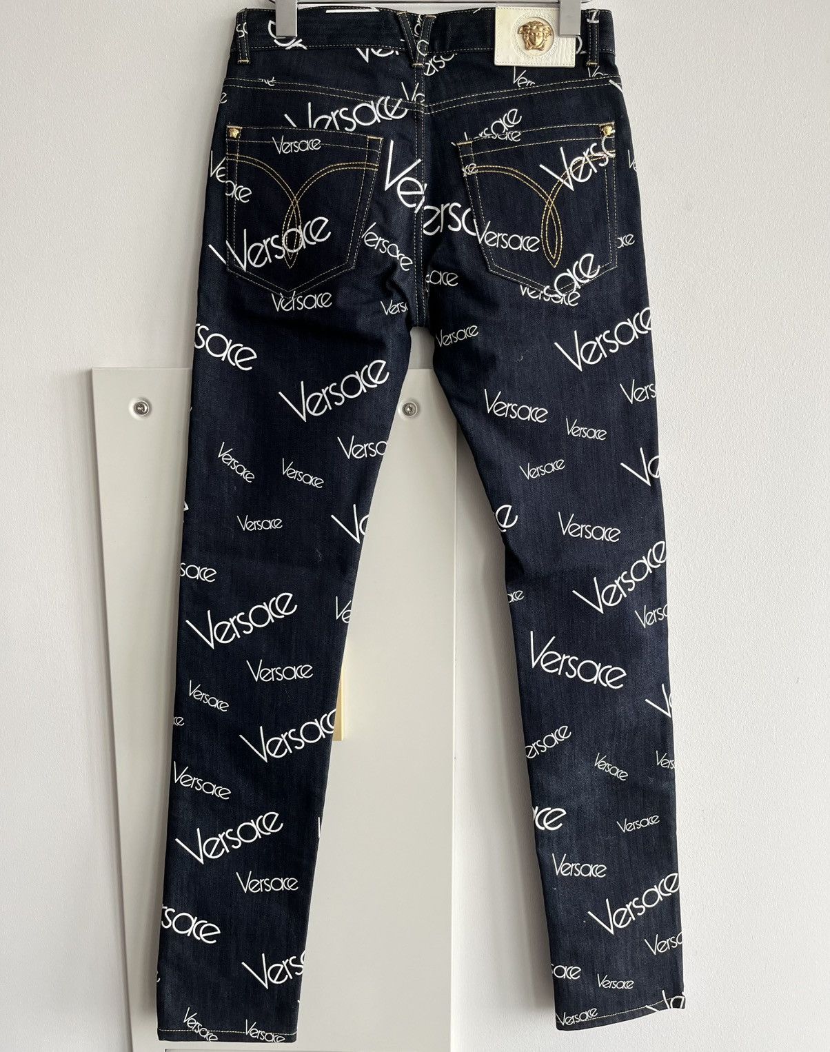 Versace Super Runway Versace Monogram Logo Denim Jeans Brand New Size US 29 - 5 Thumbnail