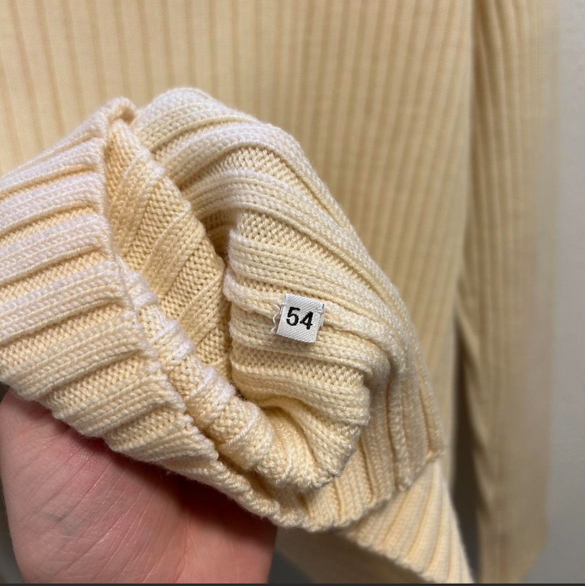 Helmut Lang 2004 Helmut Lang Mock Neck Long Ivory Knit Sweater Size US L / EU 52-54 / 3 - 4 Thumbnail