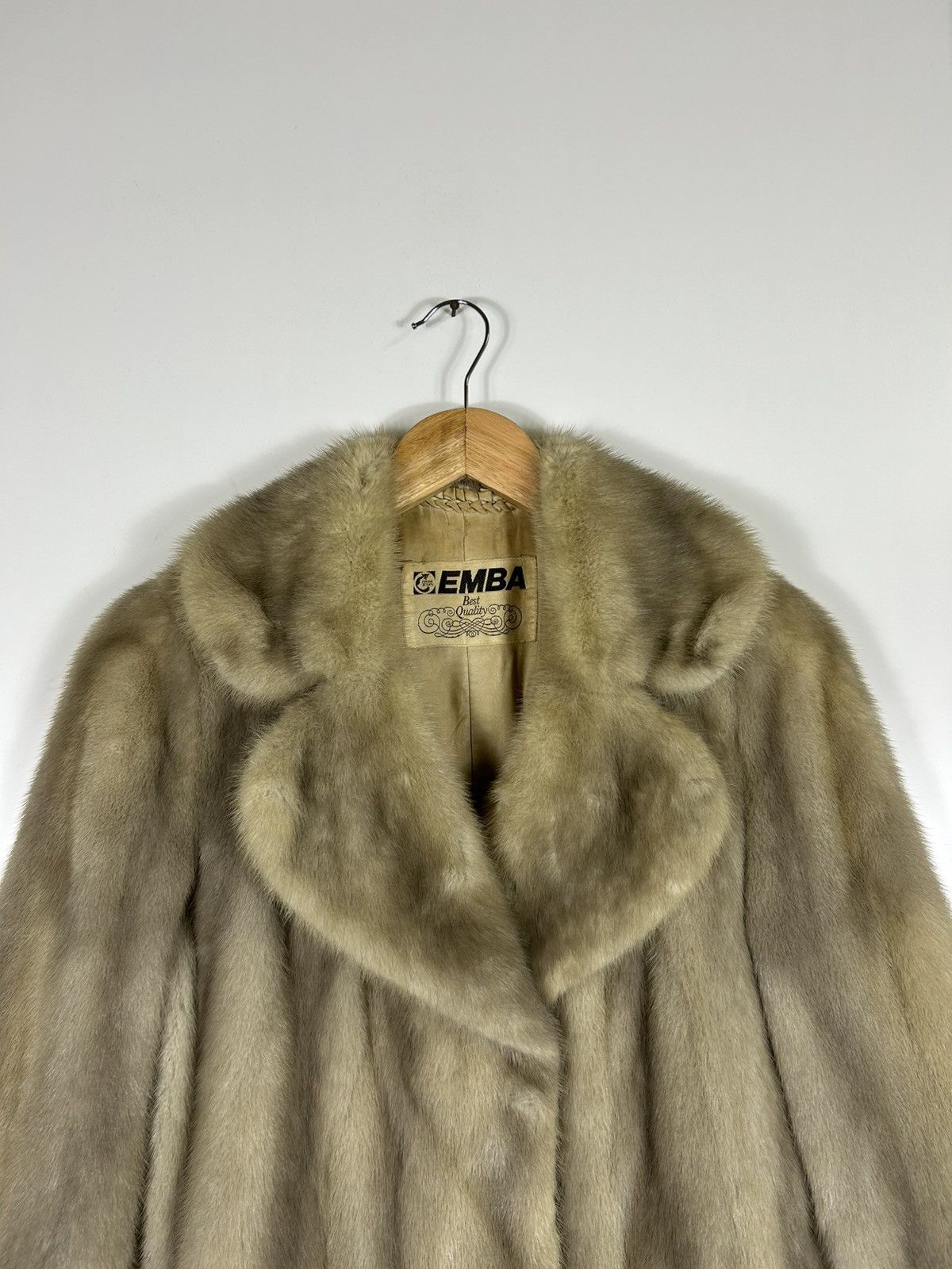 Sagafurs Vintage EMBA Mink Fur Coat – Beige Real Fur Jacket, Size S / US 4 / IT 40 - 5 Thumbnail
