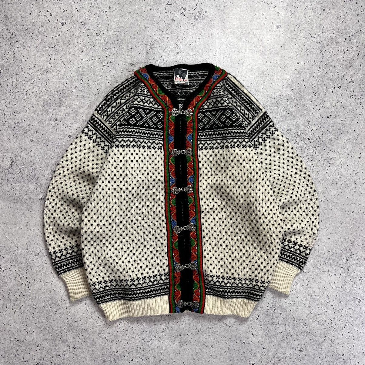 Dale Of Norway × Vintage Vintage Dale Of Norway Sweater Wool Cardigan Y2K Style Size US L / EU 52-54 / 3 - 1 Thumbnail