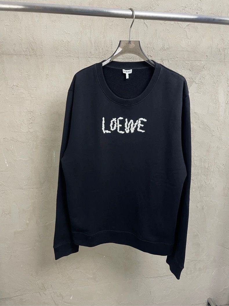 Other LOEWE Black classic embroidered logo round neck hoodie Size XL / US 12-14 / IT 48-50 - 1 Thumbnail