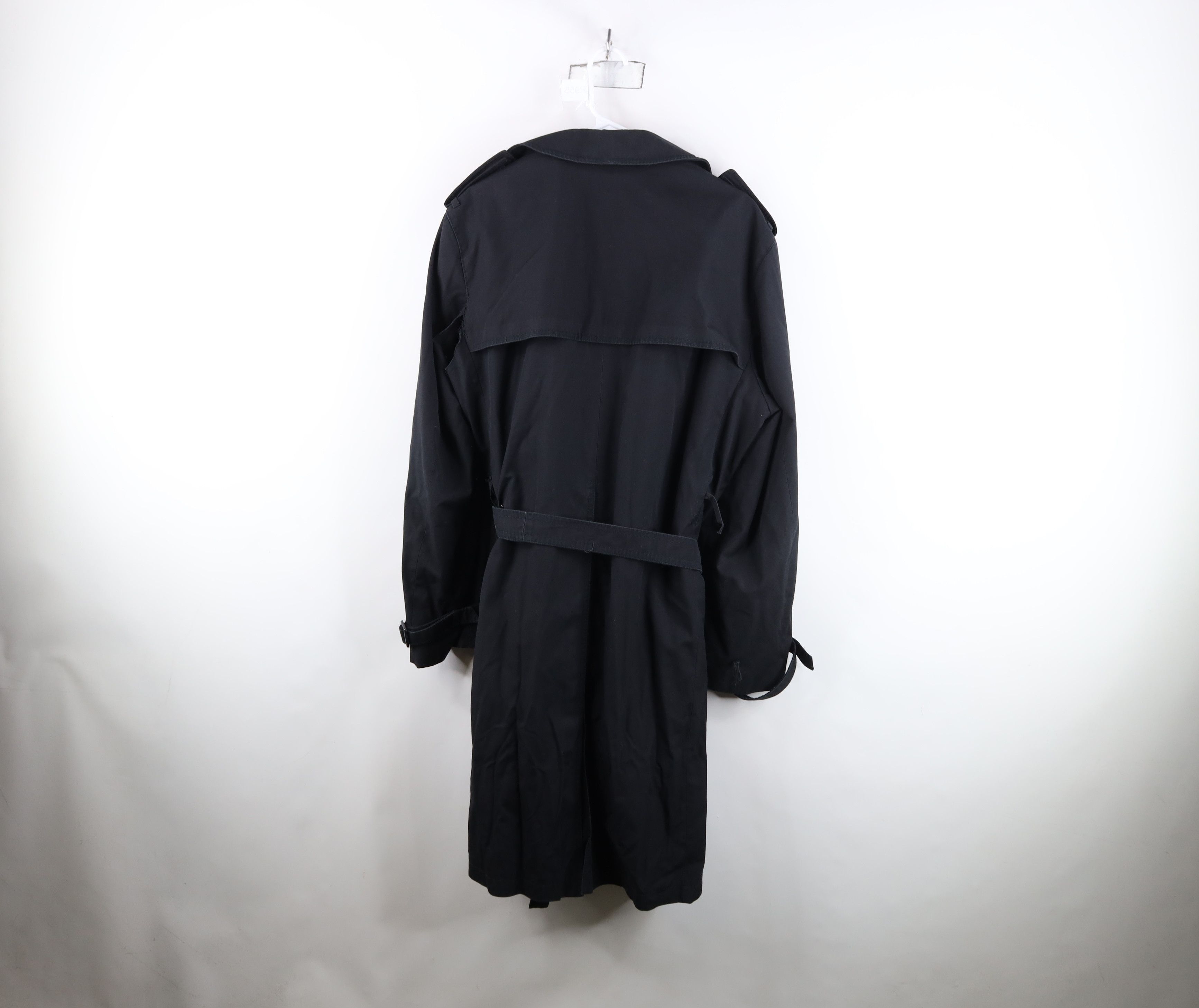 Vintage Vintage 70s Streetwear Belted Trench Coat Jacket Black Size US XL / EU 56 / 4 - 15 Thumbnail