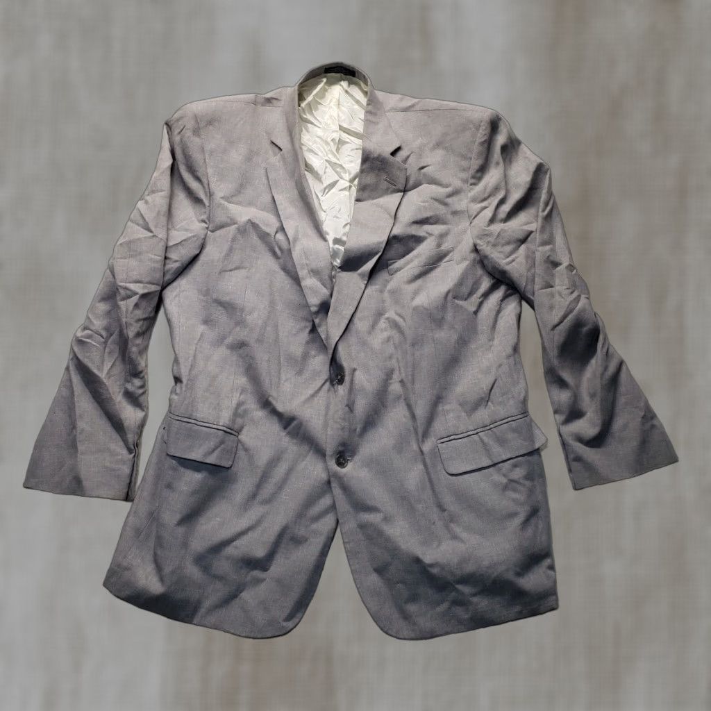 Vintage David Taylor Blazer Gray Single-Breasted 2 Button Adult Mens Medium Jacket Size 40R - 1 Thumbnail