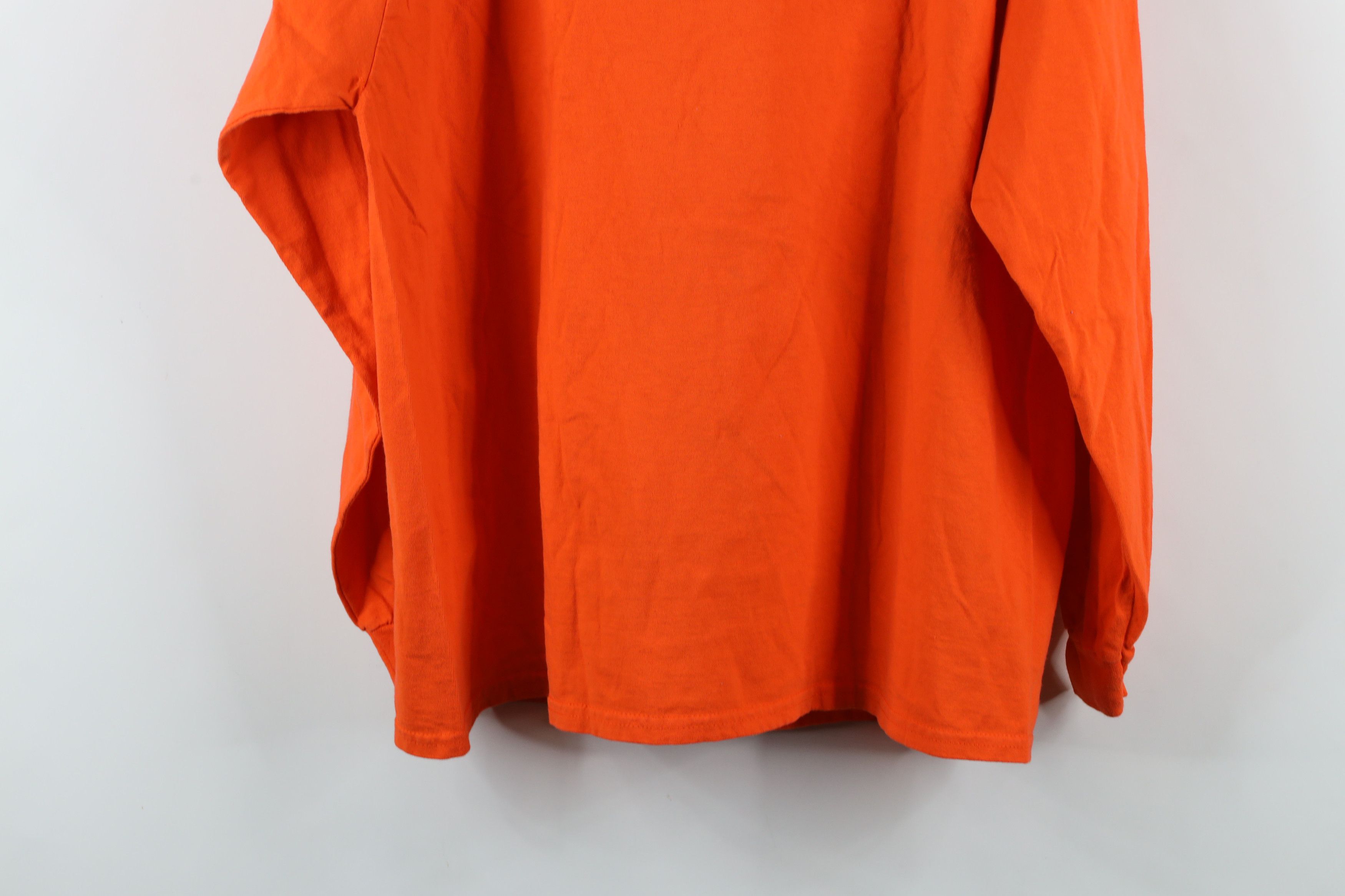 Harley Davidson × Vintage Y2K Harley Davidson Spell Out Long Sleeve T-Shirt Orange Size US XL / EU 56 / 4 - 14 Thumbnail