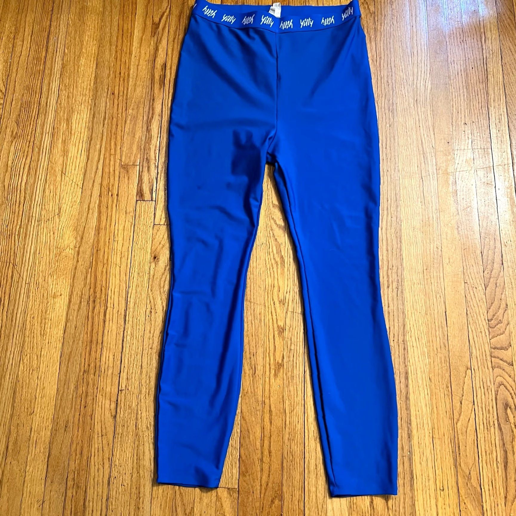 Vintage Yitty Leggings Womens 1X Blue High Rise Compression Pants Size 40" / US 18 - 2 Thumbnail