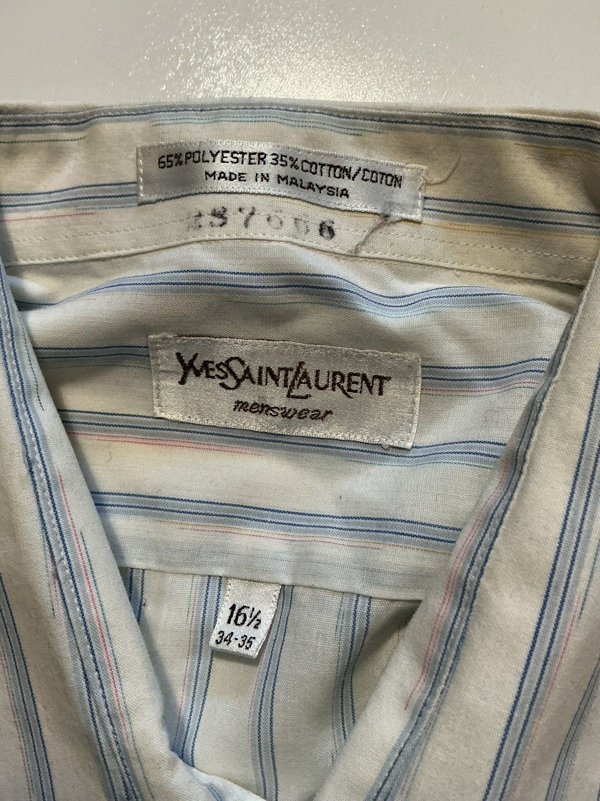 Yves Saint Laurent Vintage Yves Saint Laurent YSL Striped Button Dress Shirt Size US M / EU 48-50 / 2 - 5 Thumbnail