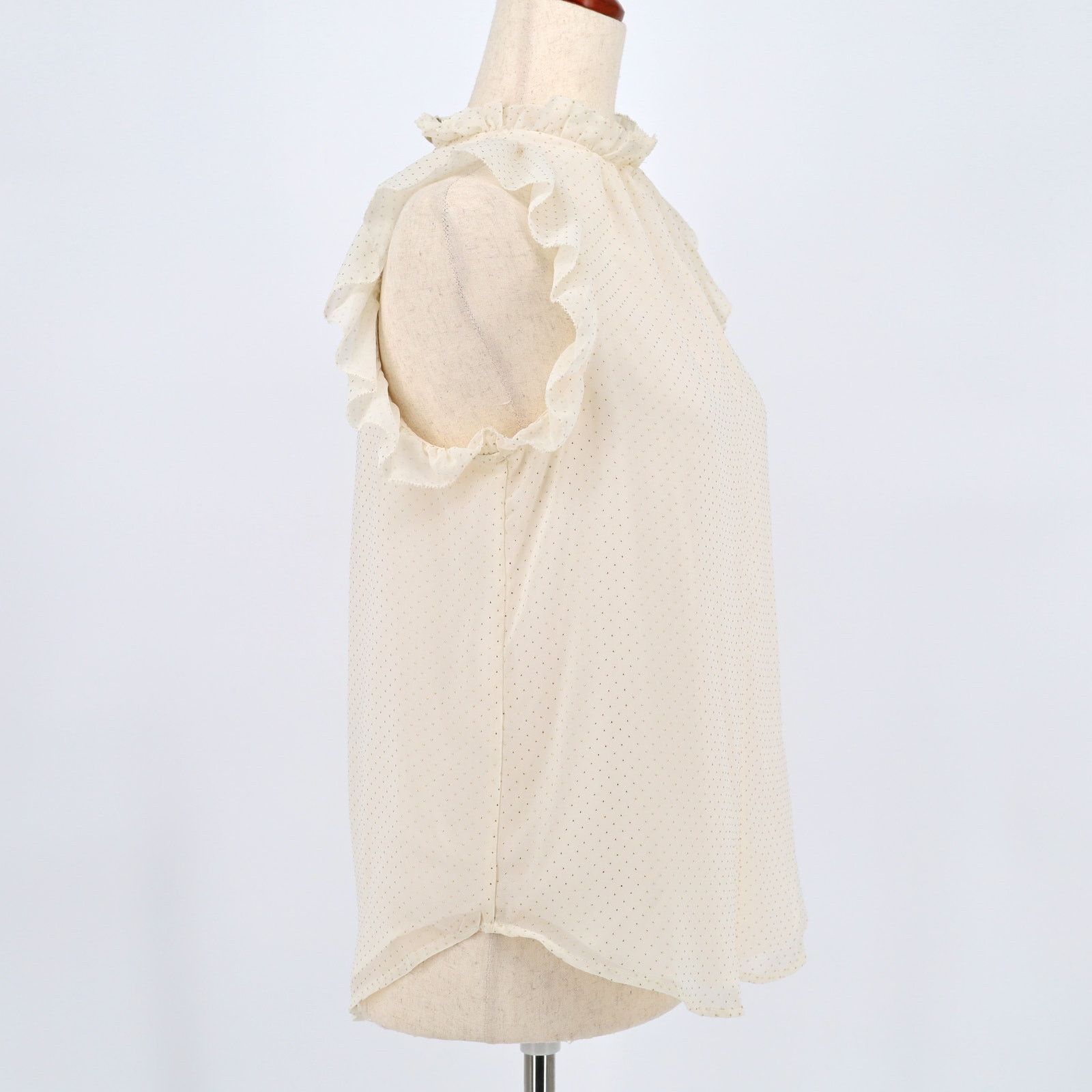 Michael Kors Michael Kors Women Bone White Dewdrop Ruffled Blouse Size S Size S / US 4 / IT 40 - 3 Thumbnail