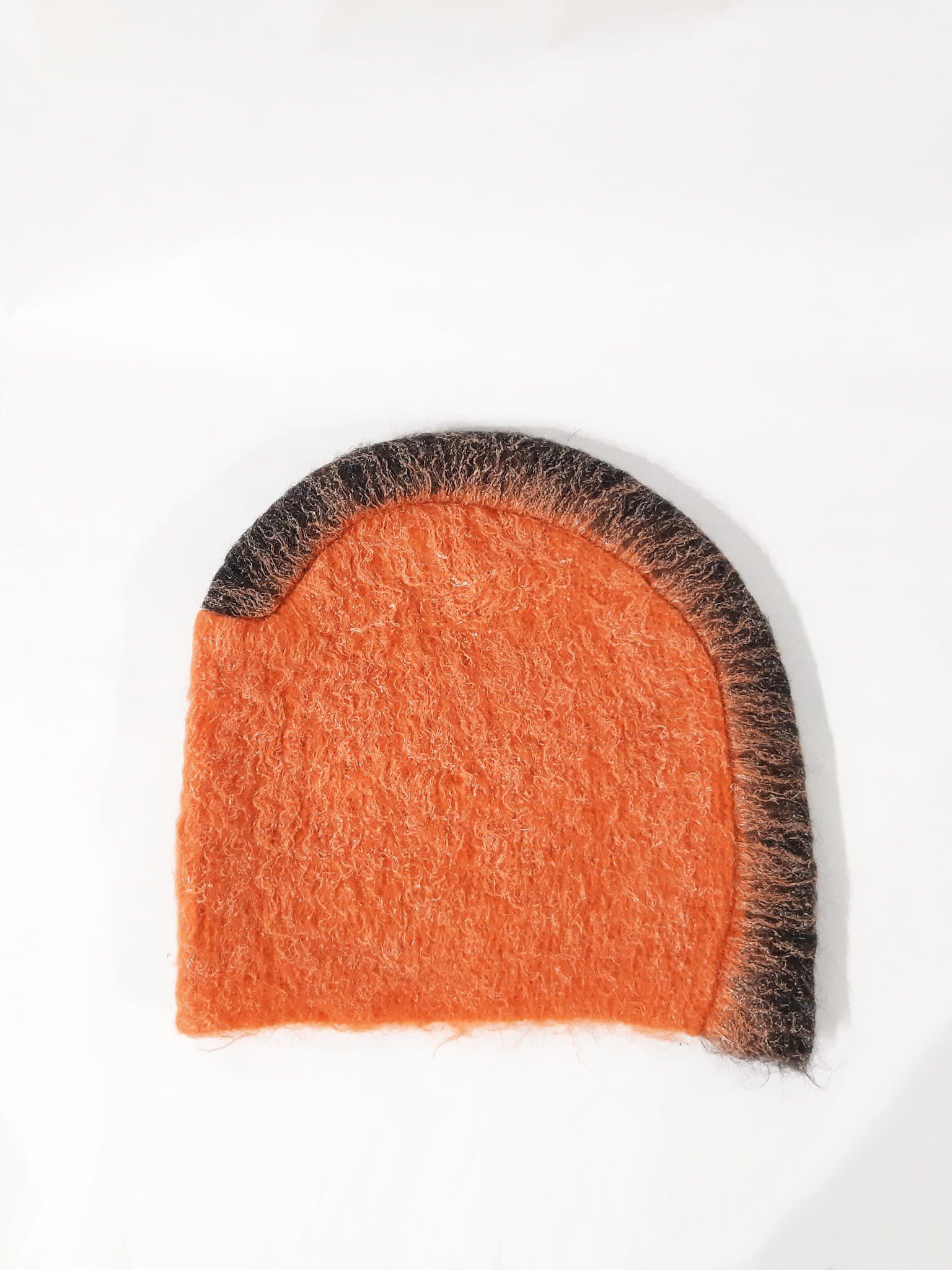 Prada FW 2007 Runway Orange Mohawk Mohair Beanie Hat Size ONE SIZE - 3 Thumbnail