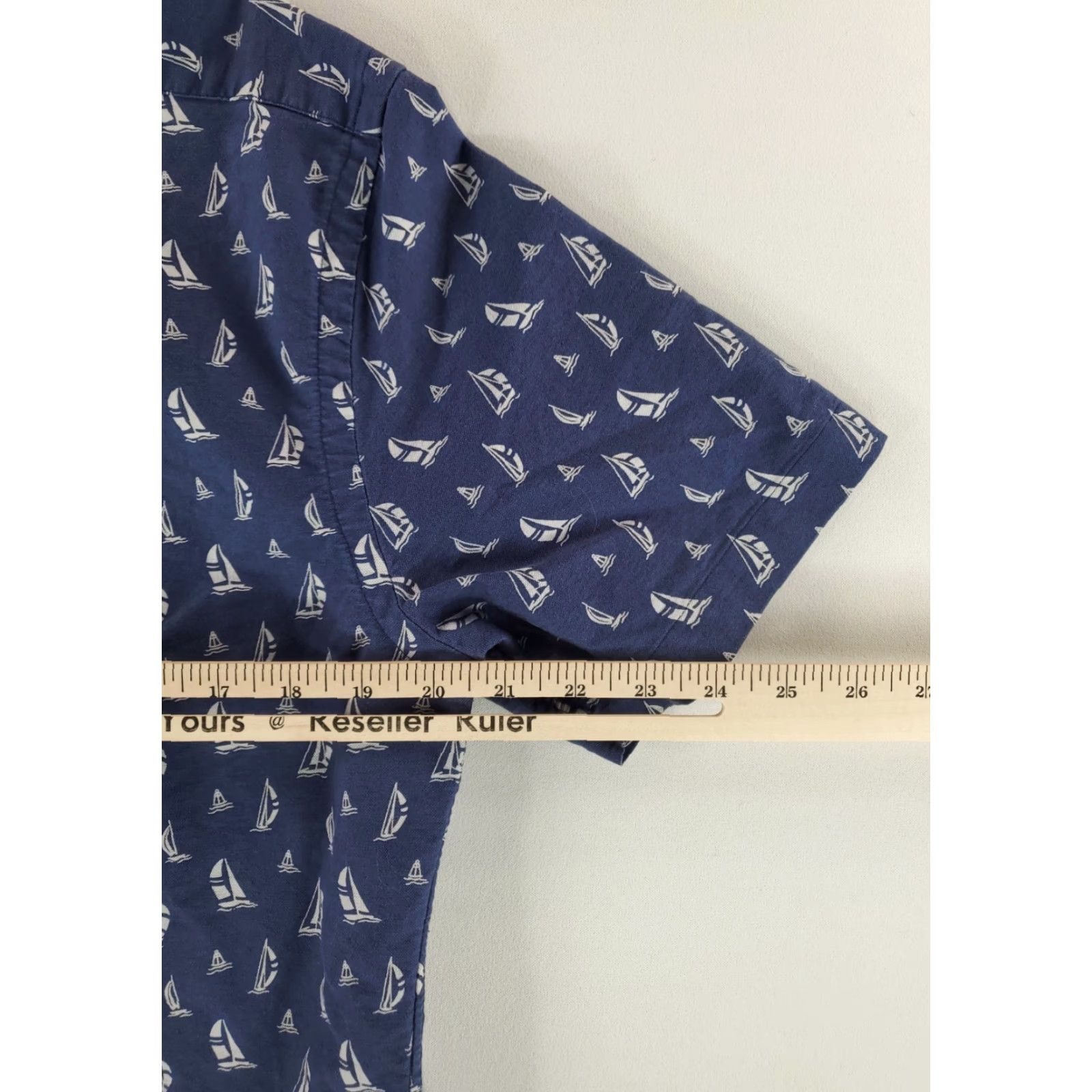 Ralph Lauren Ralph Lauren Shirt Button Down Short Sleeve Blue AOP Sailboats Slim Mens L Size US L / EU 52-54 / 3 - 4 Thumbnail