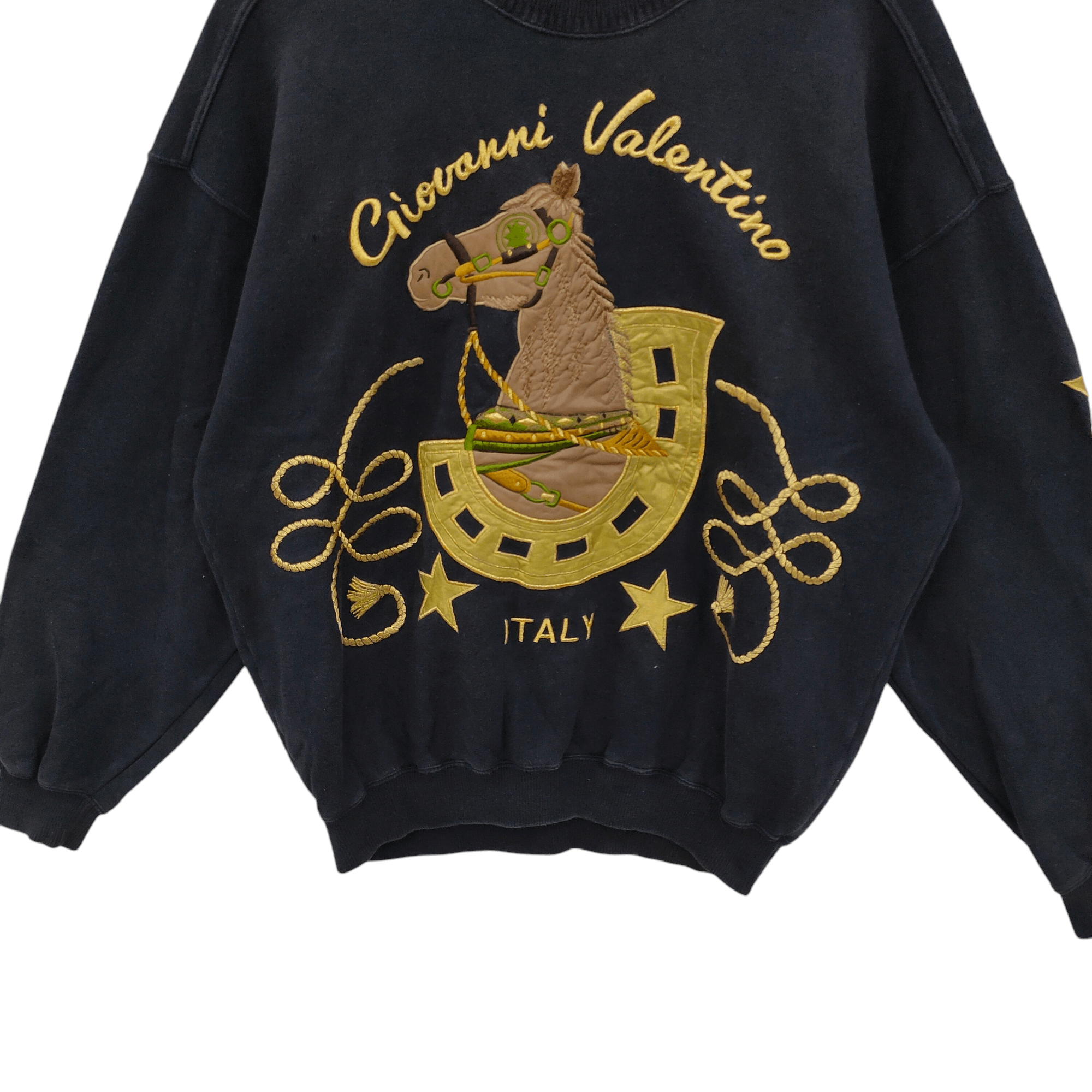 Designer × Giovanni Valentino 90s Giovanni Valentino Italy Embroidered Horse Horseshoe Size US L / EU 52-54 / 3 - 5 Thumbnail