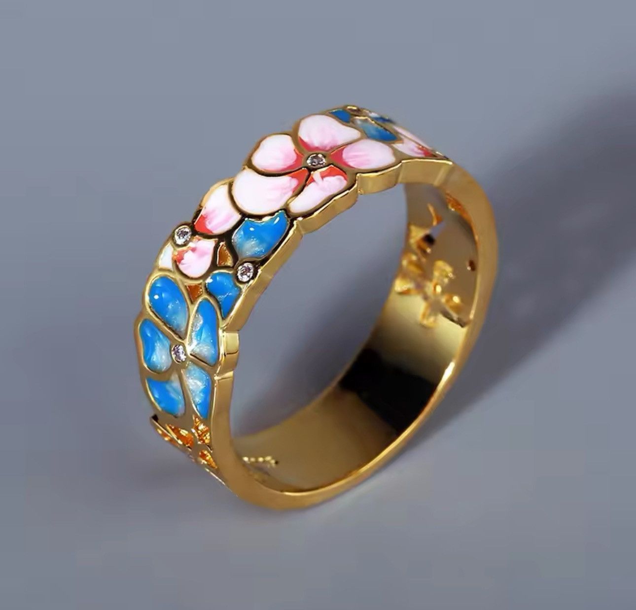 Japanese Brand × Jewelry Colorfull Flower Enamel Craft Ring Size ONE SIZE - 4 Thumbnail