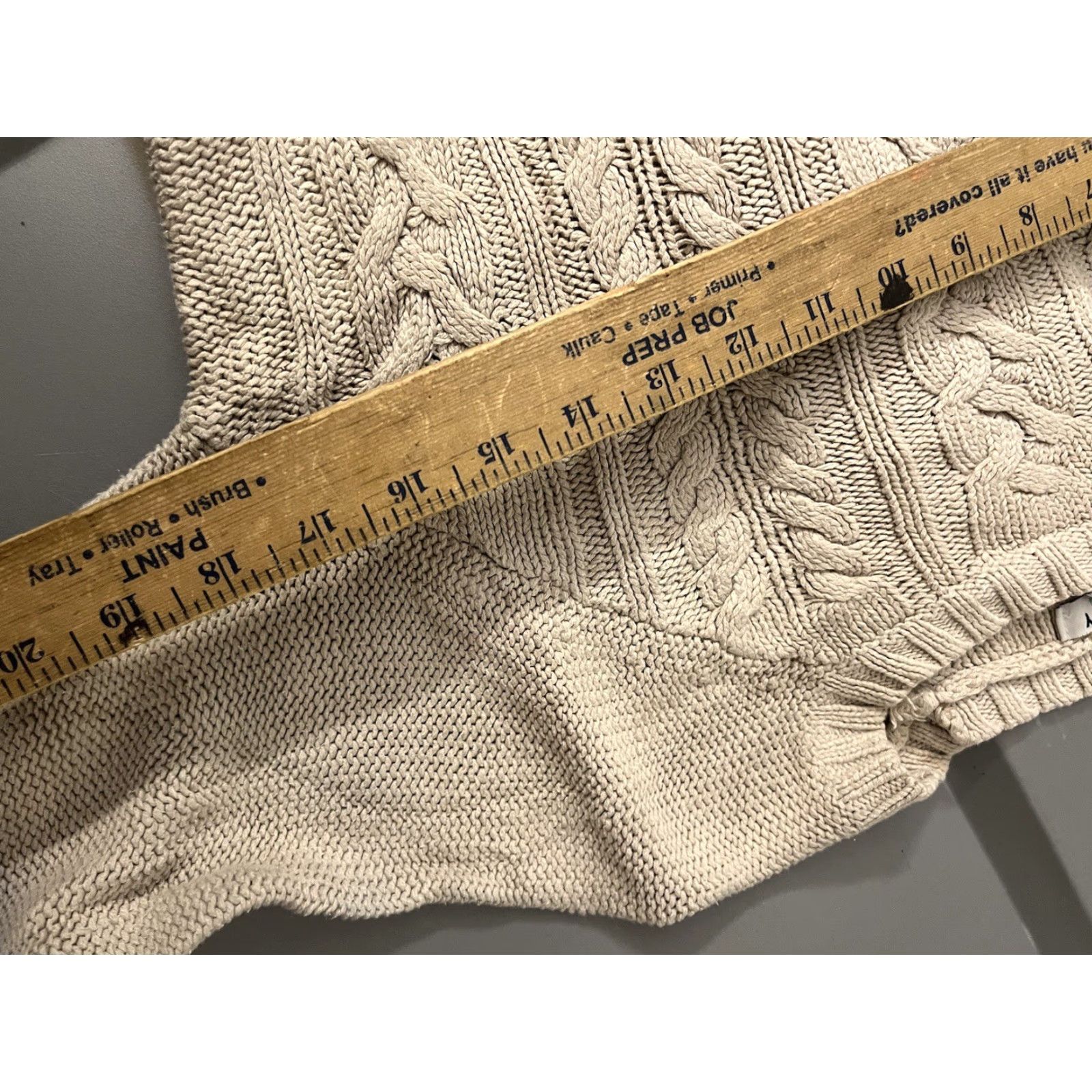 Old Navy Old Navy Sweater Women's Size M Crew Neck Knit Beige Cable-Knit Pullover Casual Fall Winter Size M / US 6-8 / IT 42-44 - 5 Thumbnail