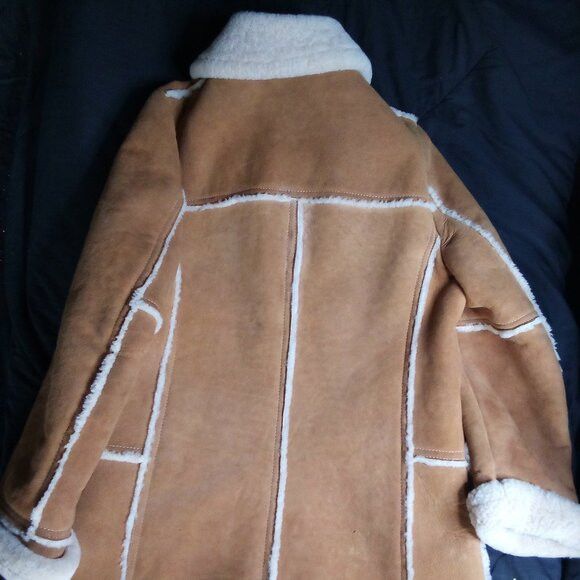Other Vintage 70s Sheepskin Leather Shearling Pea Coat Jacket Size S / US 4 / IT 40 - 5 Thumbnail