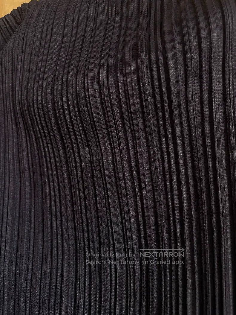 Issey Miyake Issey Miyake Blue Flocked Velvet Pleated Long Sleeve T-shi Size L / US 10 / IT 46 - 9 Thumbnail