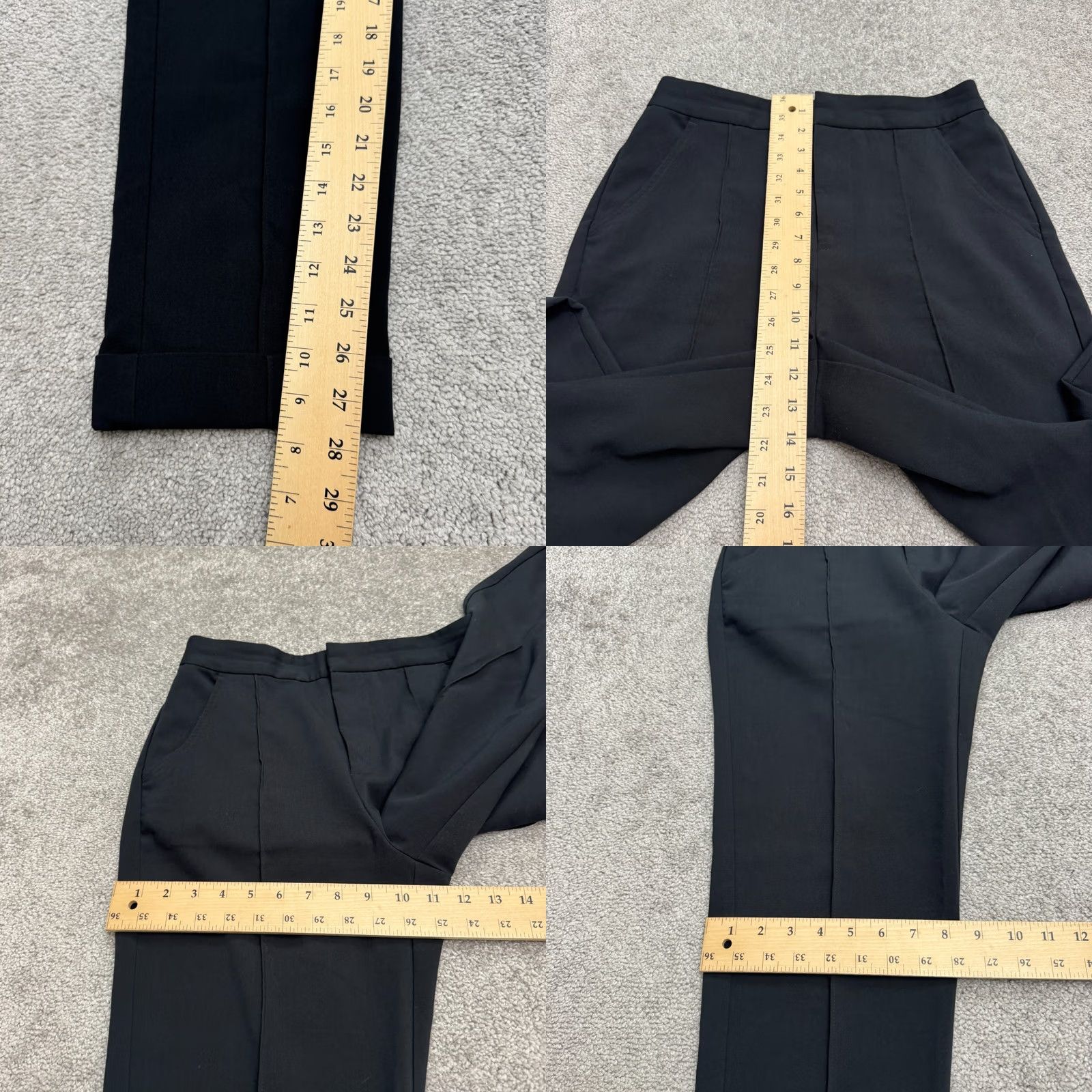 Anthropologie Anthropologie Maeve High Rise Trouser Dress Pants Womens 4 Black Cuffed Classic Size 27" / US 4 / IT 40 - 9 Thumbnail