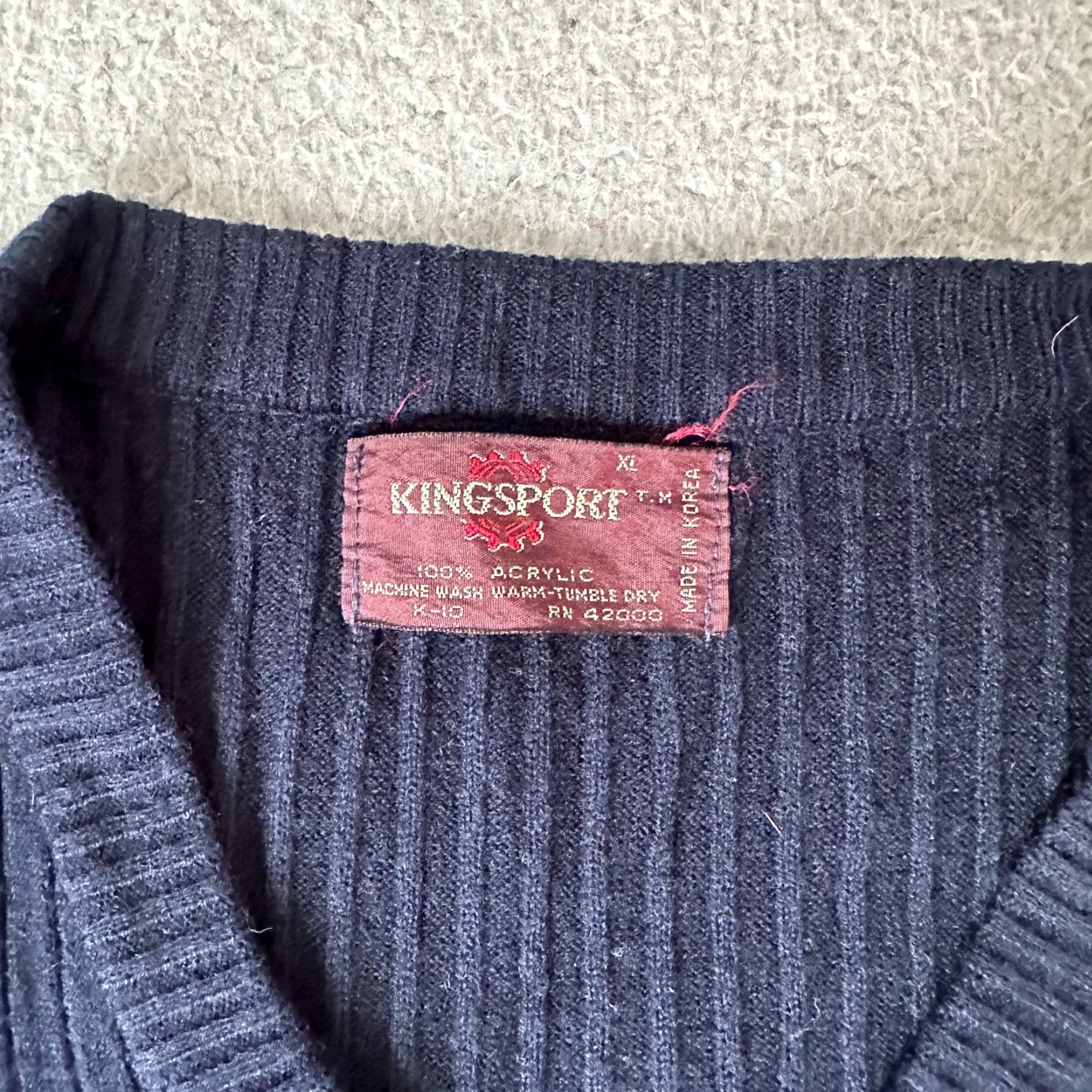 Vintage VINTAGE Kingsport Sweater Vest Mens XL Blue Knit 80s 70s Size US XL / EU 56 / 4 - 3 Thumbnail
