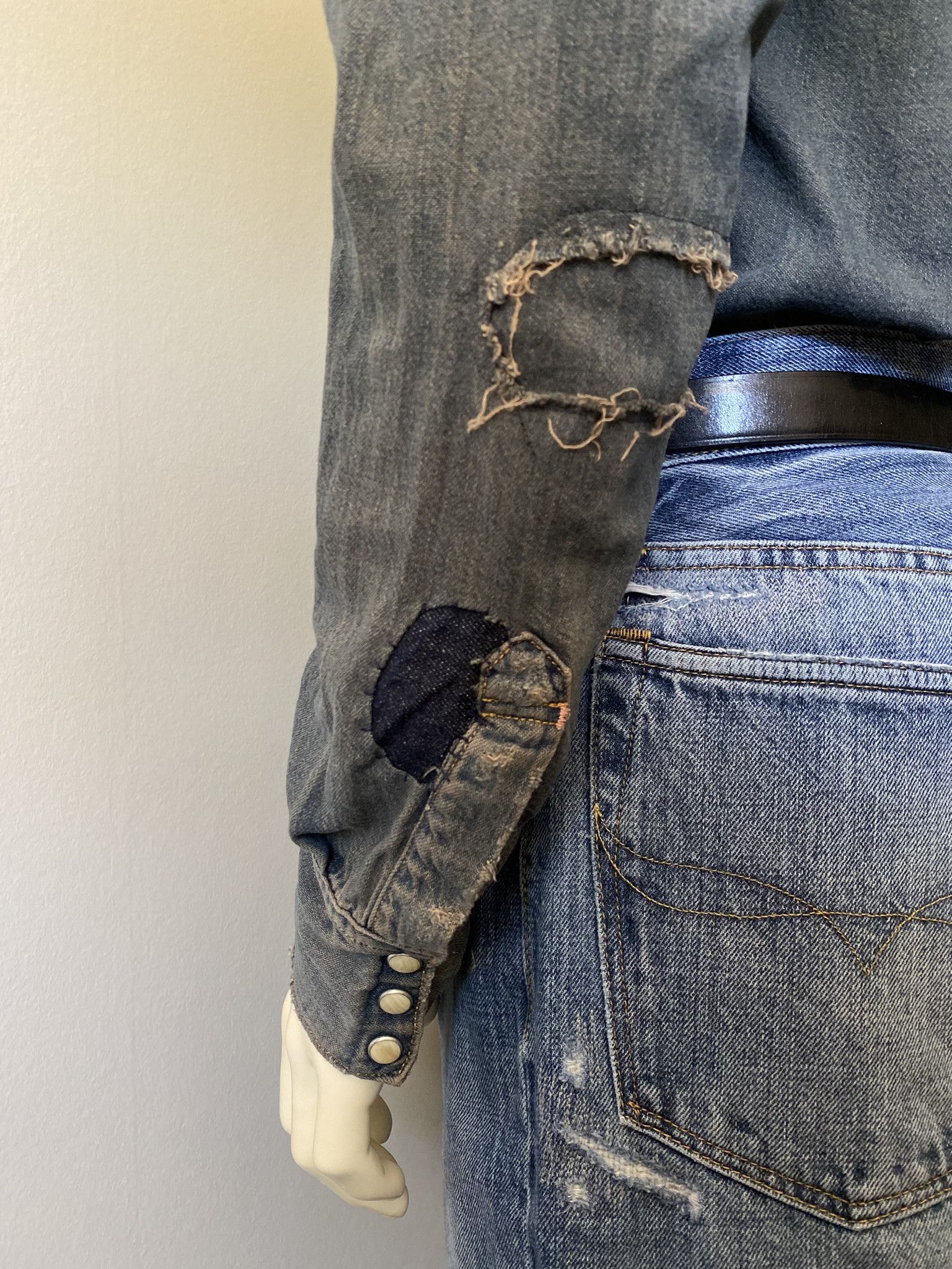 Acne Studios Western Shirt - Worn Clay Blue Denim Size US M / EU 48-50 / 2 - 5 Thumbnail